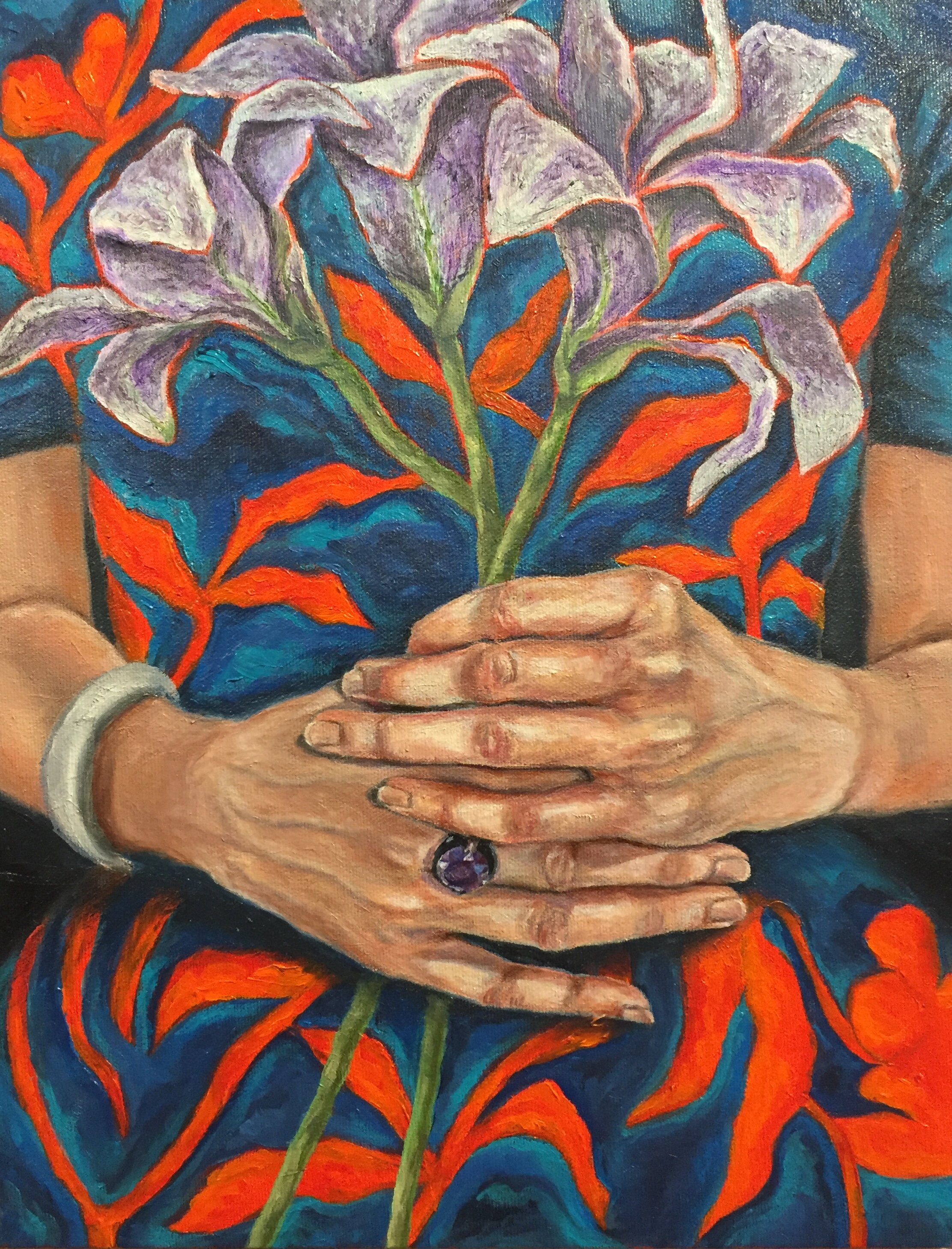 Her Hands, 2019, 11x14" Oil on canvas