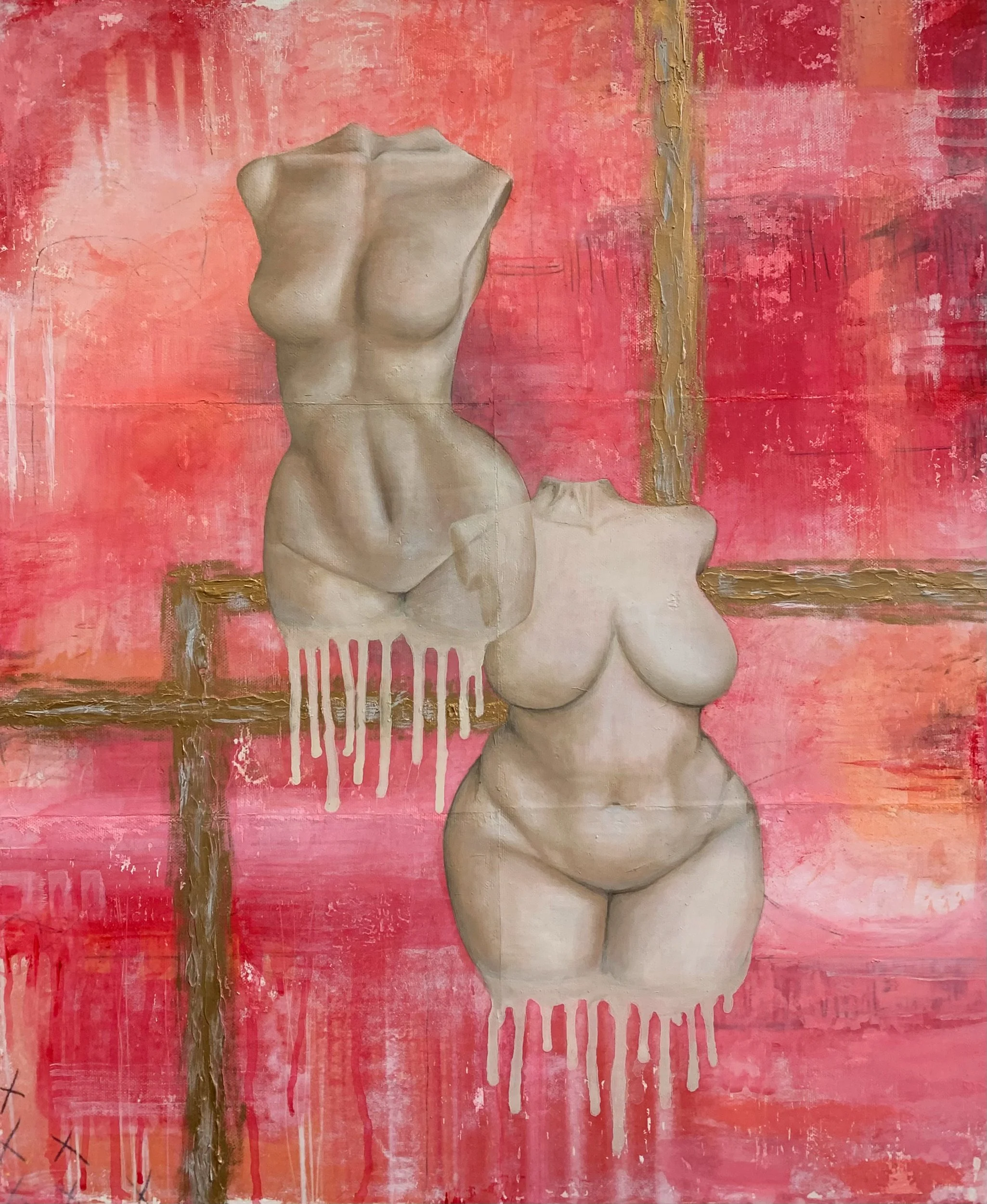 Jessica Olmore, Moderation, 2021, Mixed media, acrylic, & oil paint on canvas, 20x24”