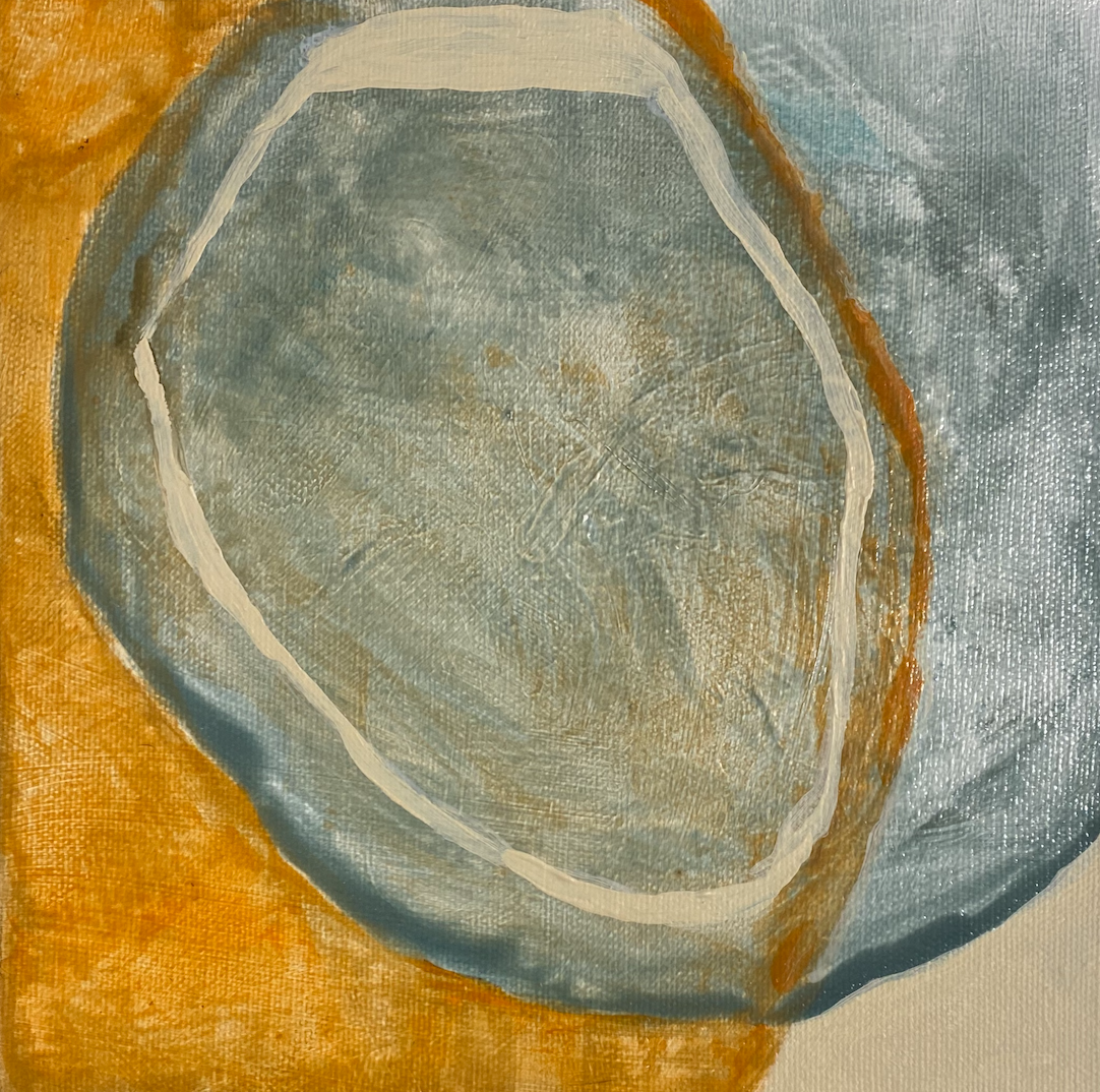 Translucent, 8x8 inches, 2020, ink, acrylic, and charcoal on canvas