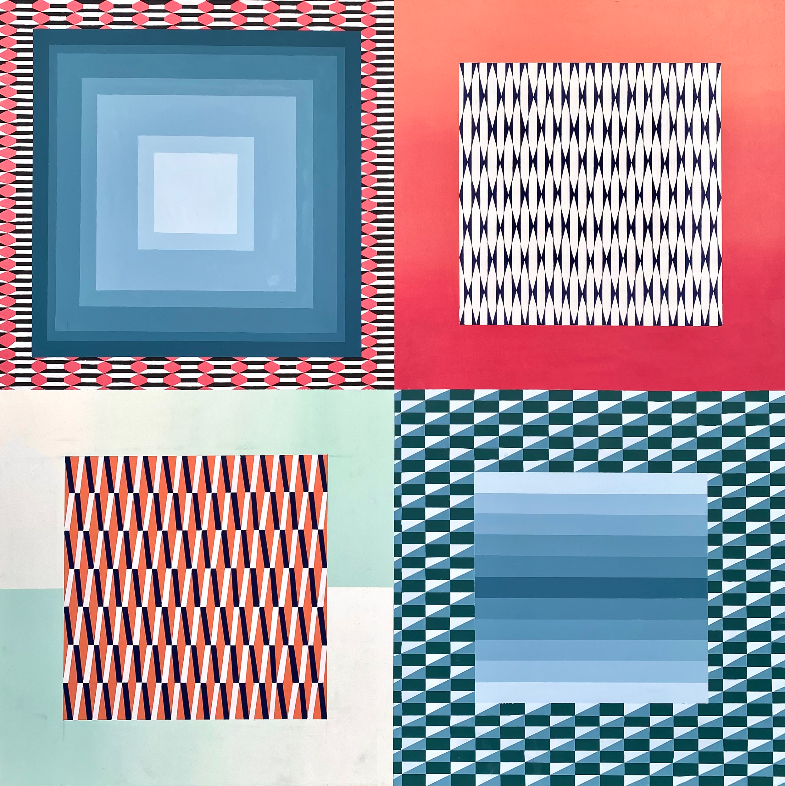 Rhythm, 2022, acrylic on panel, 4 x 4 feet