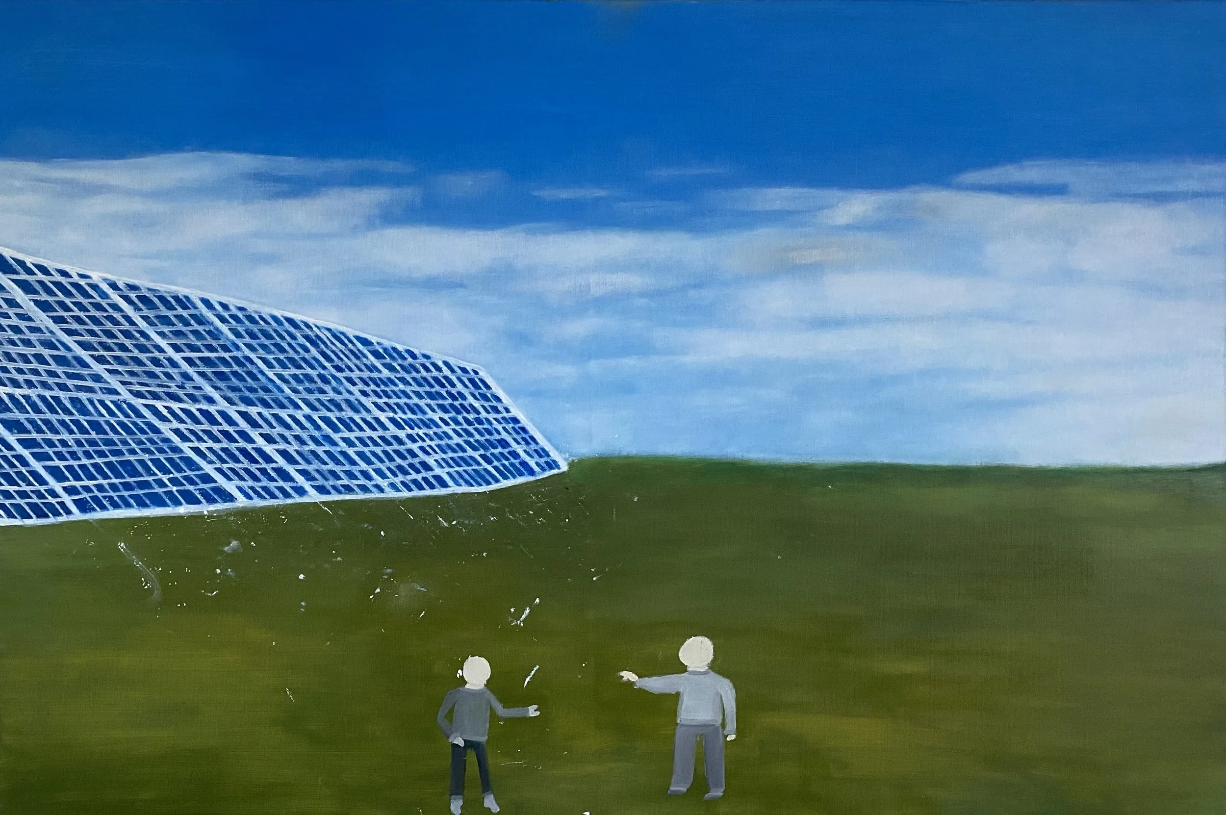 Solar Panels. 2024. Acrylic on canvas. 30 in. x 40 in