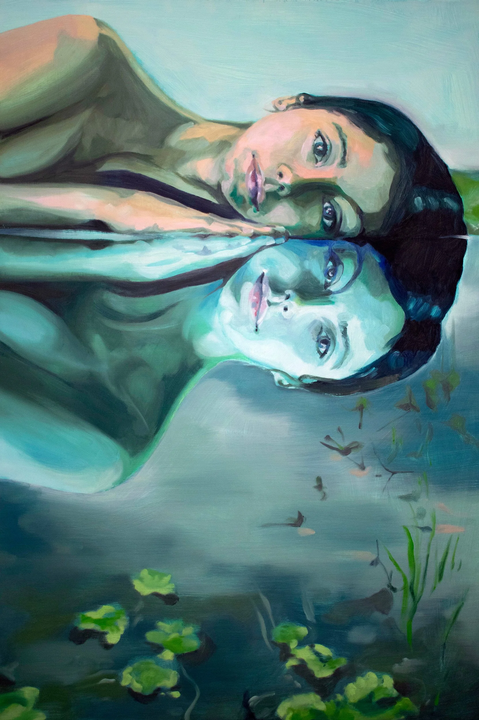 I’ll Be Your Mirror, Oil on Panel, 36” x 24”, 2024