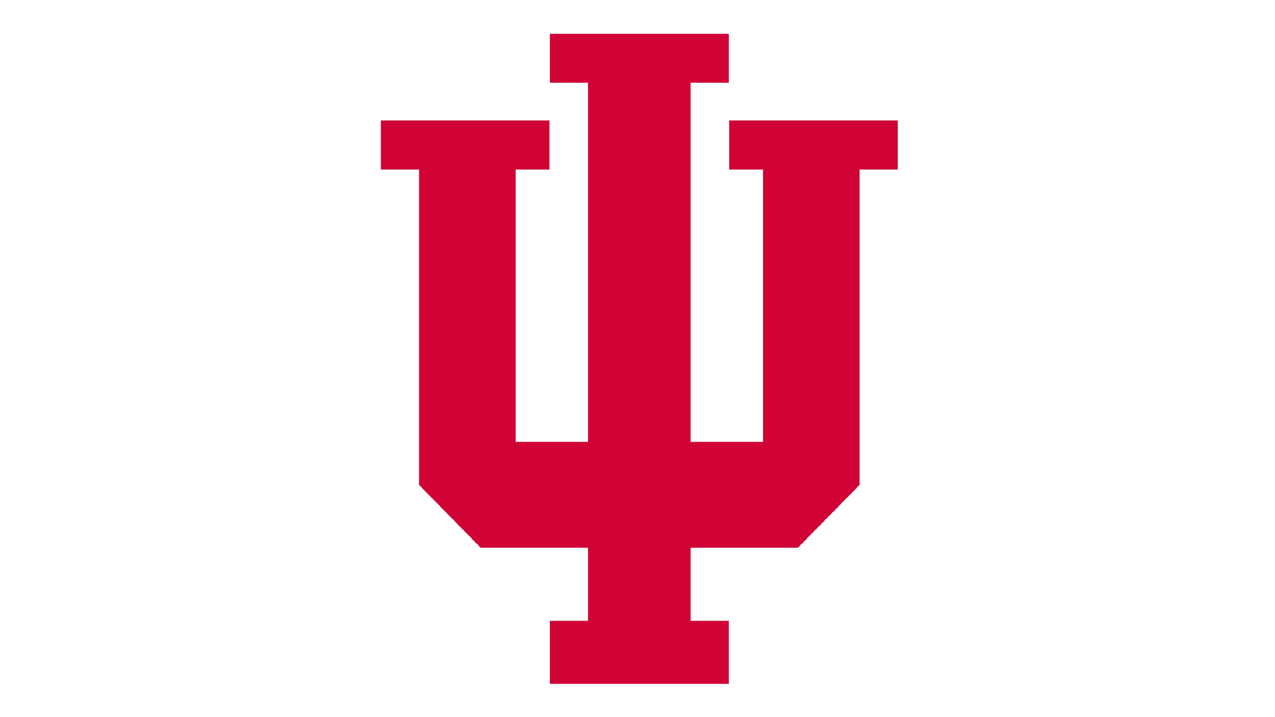 The logo of Indiana University, featuring a large red 'IU' in a stylized font.