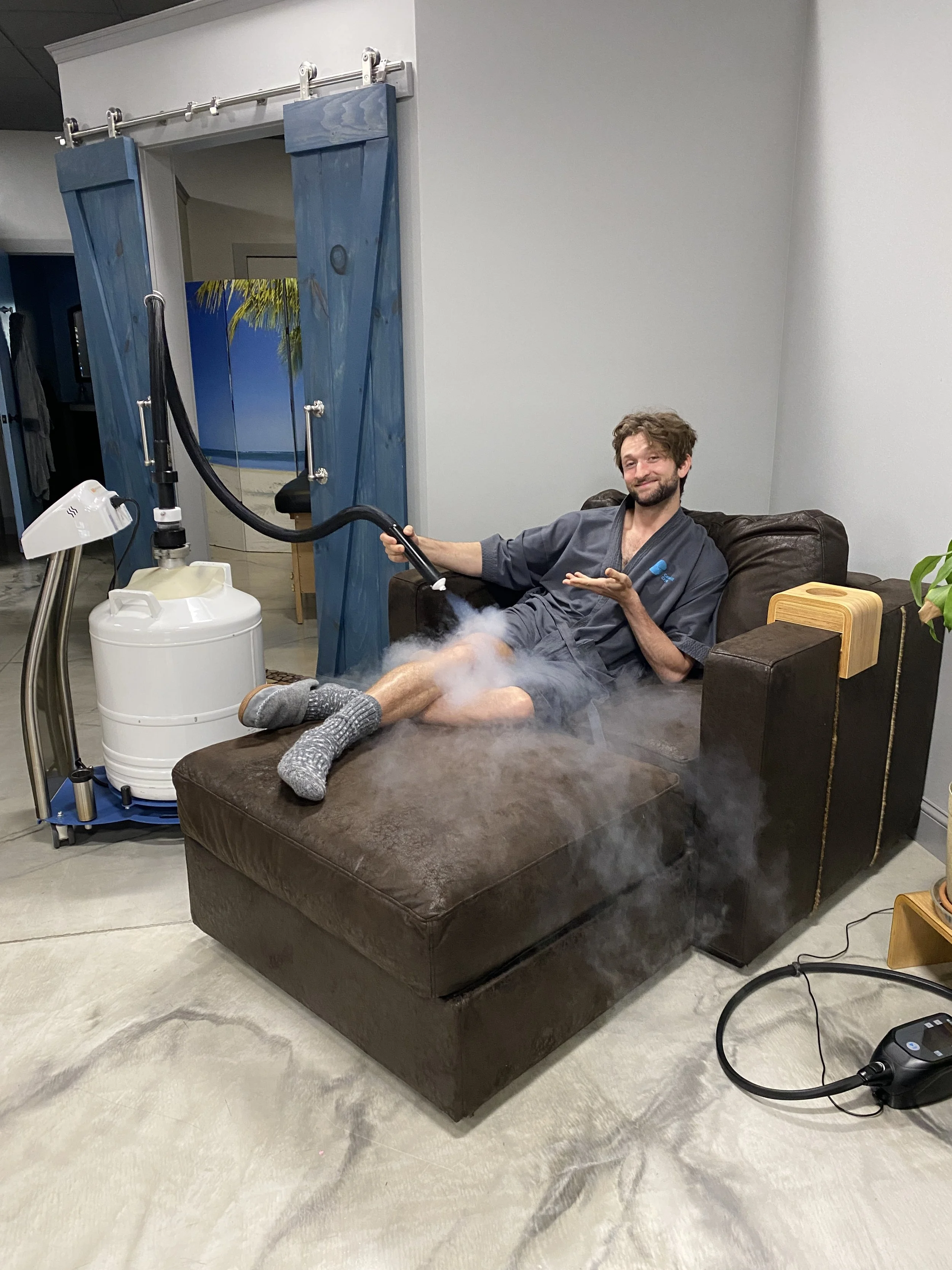 Localized cryotherapy session at Catskill Cryo