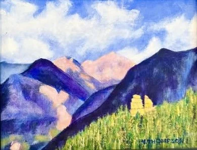 "In the Mountains", Telluride, CO, Acrylic, 2014
Image Size: 8" x 10"/ Frame OD: 10" x 12"