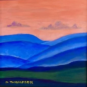 "Hills Near New Paltz", New Paltz, NY, Acrylic, 2014
Image Size 8"x 8"/Frame OD 9.25" x 9.25"