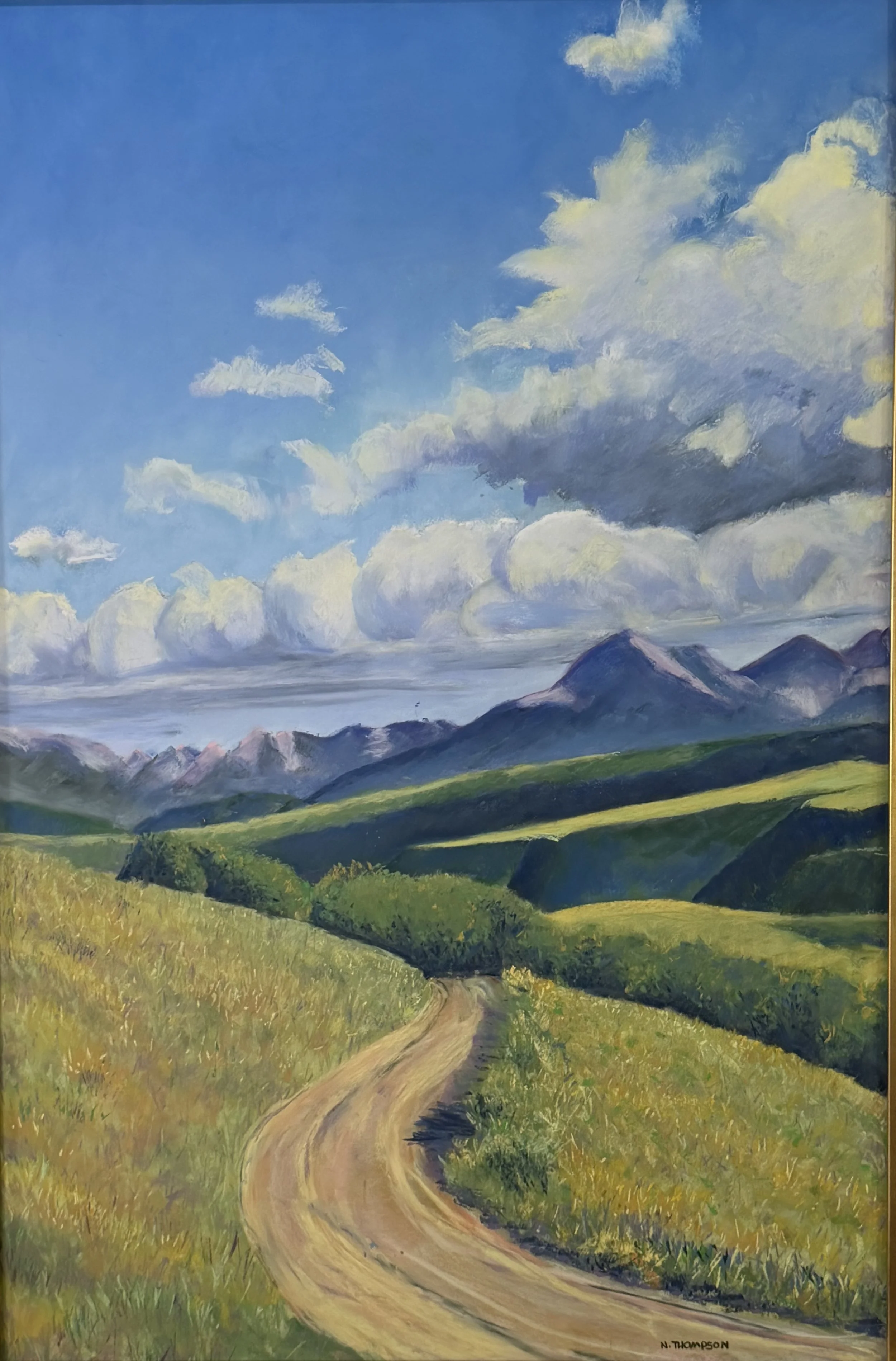 "Last Dollar Road 2",  Telluride, CO, Pastel, 2013 ($1375) 
Image Size: "36 x 24"/Frame OD "41 x 29"