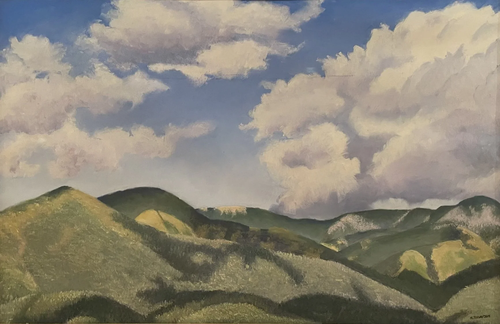 "Mountain Shadows", Near Taos NM, Pastel, 
Image Size: 24" x 36"/ Frame OD: 29" x 41"