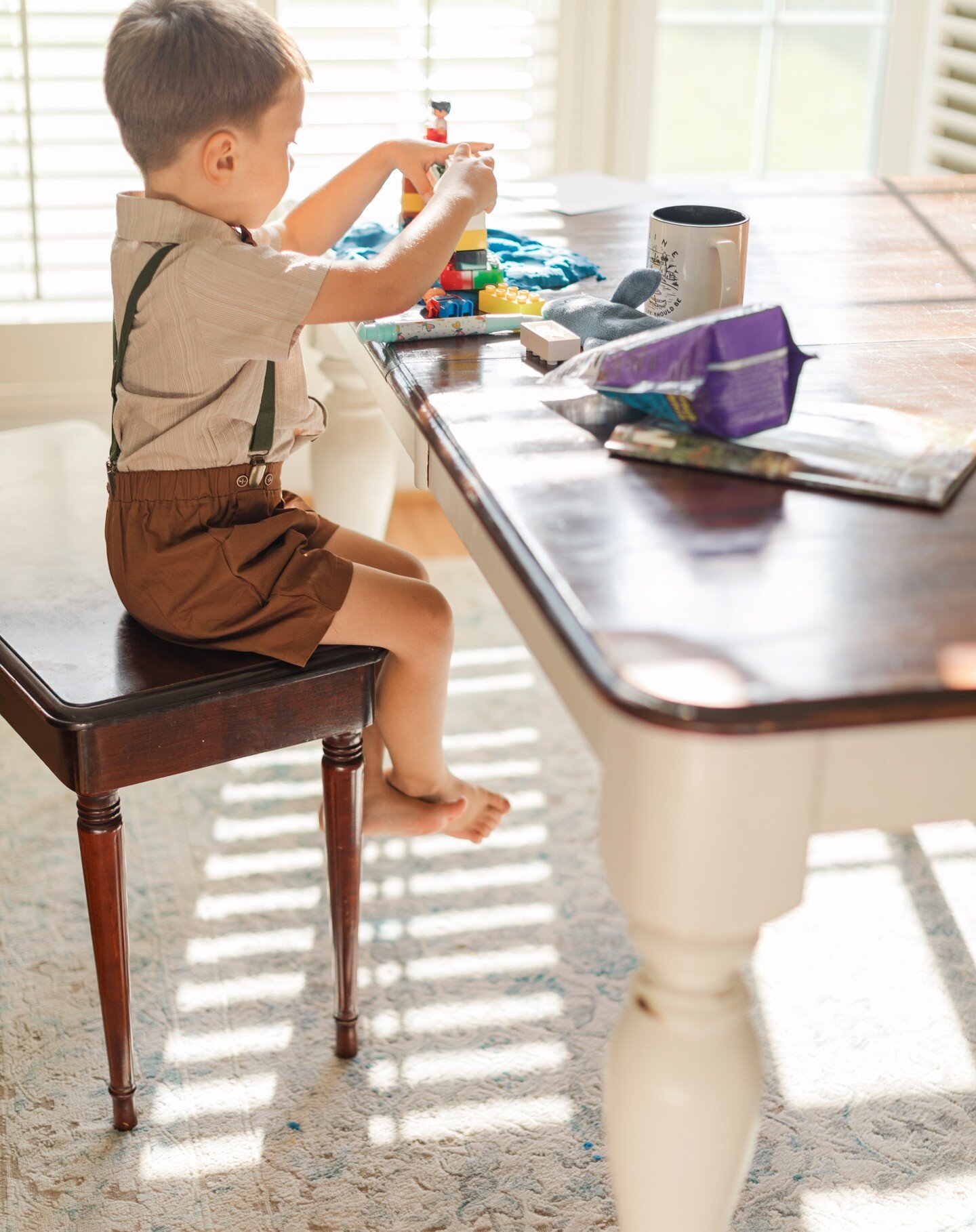 We have been so busy I have forgotten to grab my camera to take photos of our everyday life. The sweet moments of them playing while they are still &quot;little&quot;. 

I'm going to miss this beautiful dining room with such beautiful light. Small up