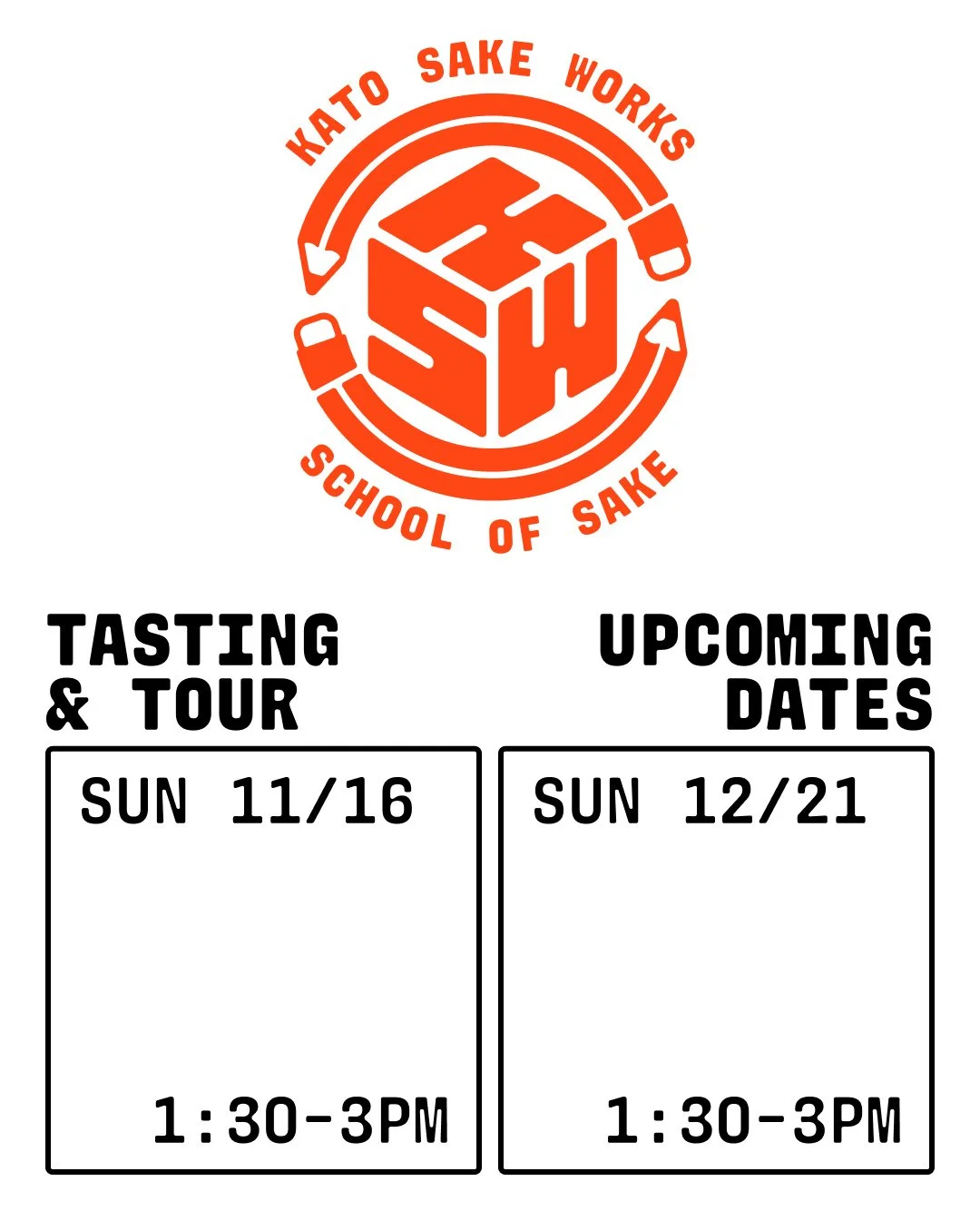 FINAL TASTING &amp; TOUR DATES OF 2025!!⁠
⁠
Tasting and tour dates are live on our website! Perfect for anyone looking to get into sake, or for seasoned drinkers to chat about and taste some Bushwick-local craft sake right on the production floor.⁠
⁠