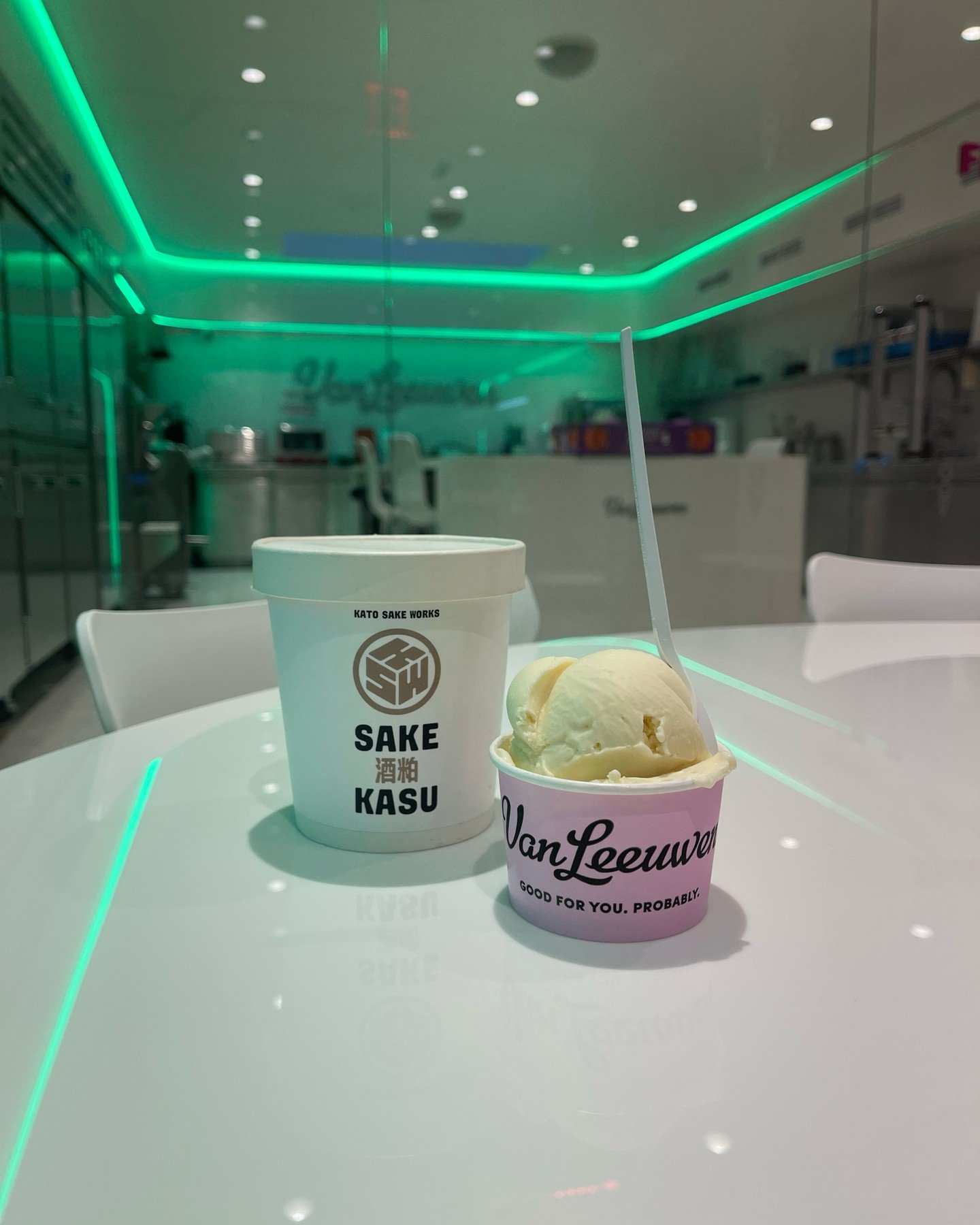 Ice cream lovers! KSW is collaborating with our friends over at the @vanleeuwenflavorlab for a delicious treat!!! 

This KSW Sake Kasu ice cream is available ONLY at the Flavor Lab in Greenpoint. We think it&rsquo;s epic&hellip; try it for yourself a