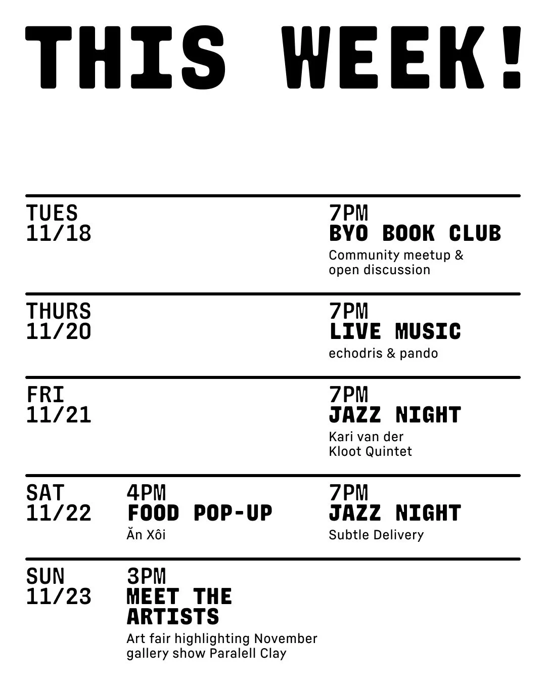 We&rsquo;re enjoying November at the taproom while we still can!⁠
⁠
Tuesday, 11/18 at 7pm: BYO Book Club &ndash; join hosts Kenzi @knzparker and Justin @nojest_  for a sake-fueled community meet-up and open discussion for book lovers and the reading-