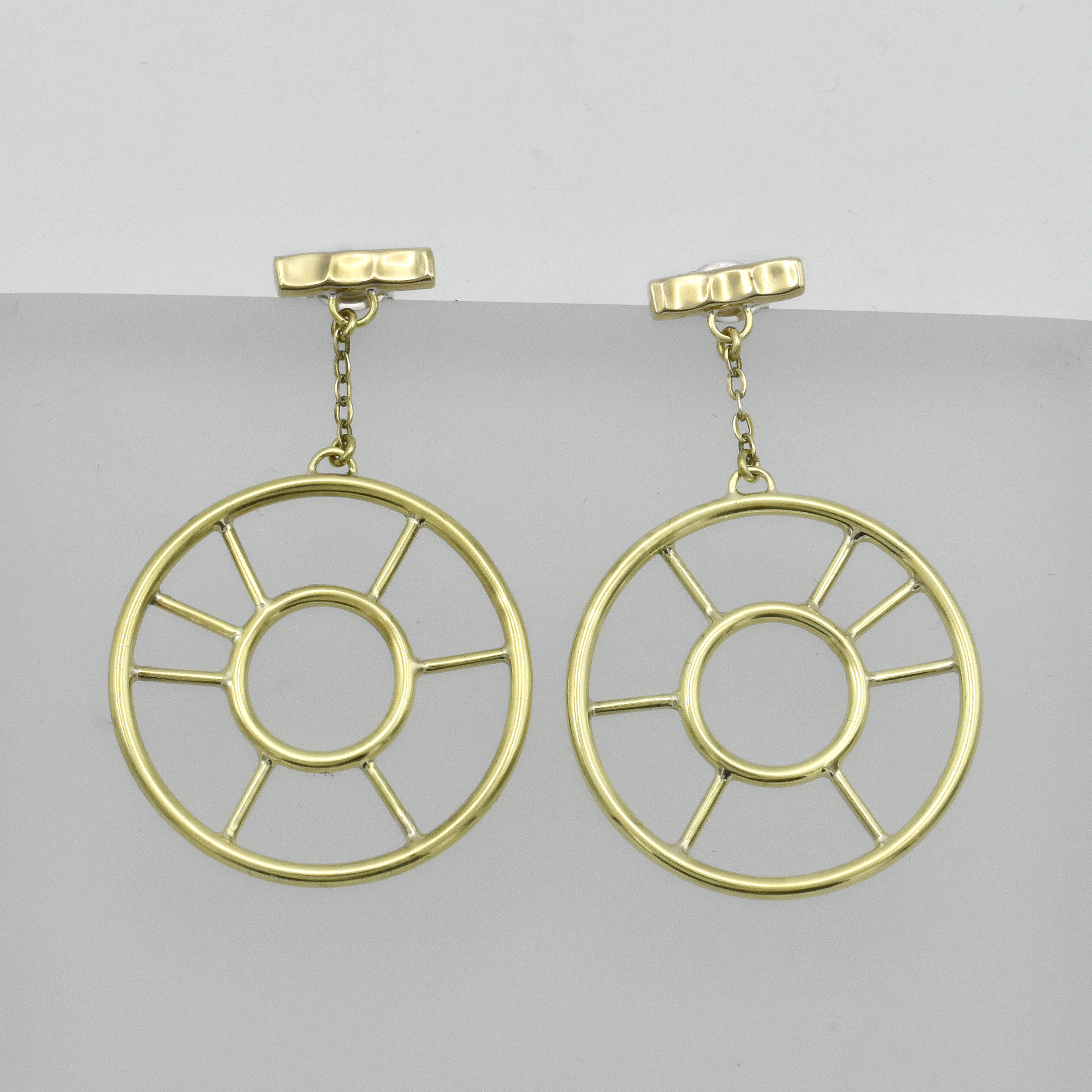 Modern Brass Circle Earrings