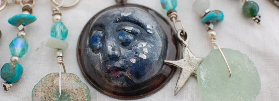 Over the Moon - Cast Resin Bracelet and Beading