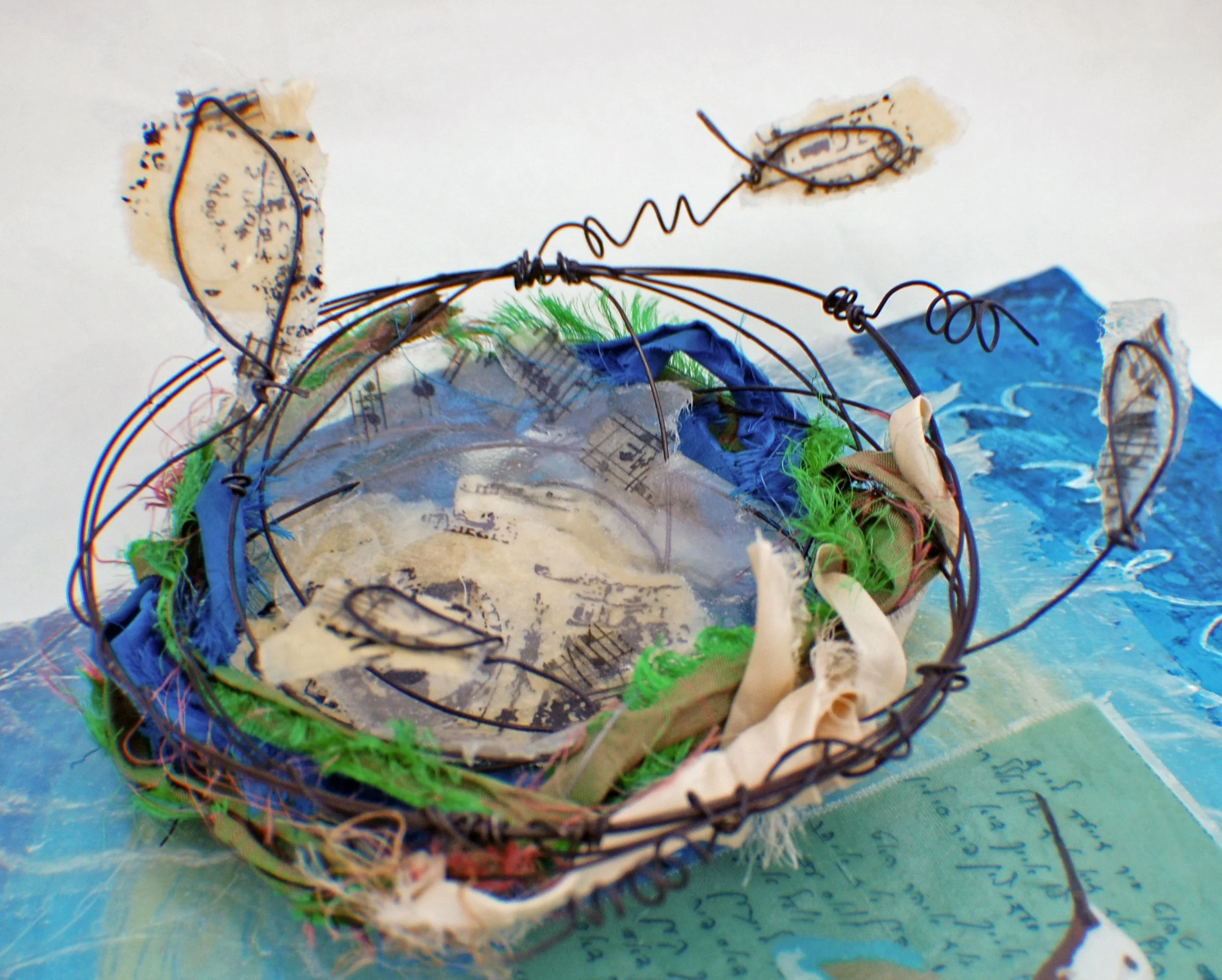 Nest - Assemblage with Resin Paper