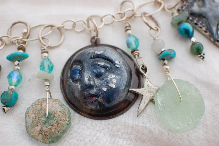 Over the Moon - Cast Resin Bracelet and Beading