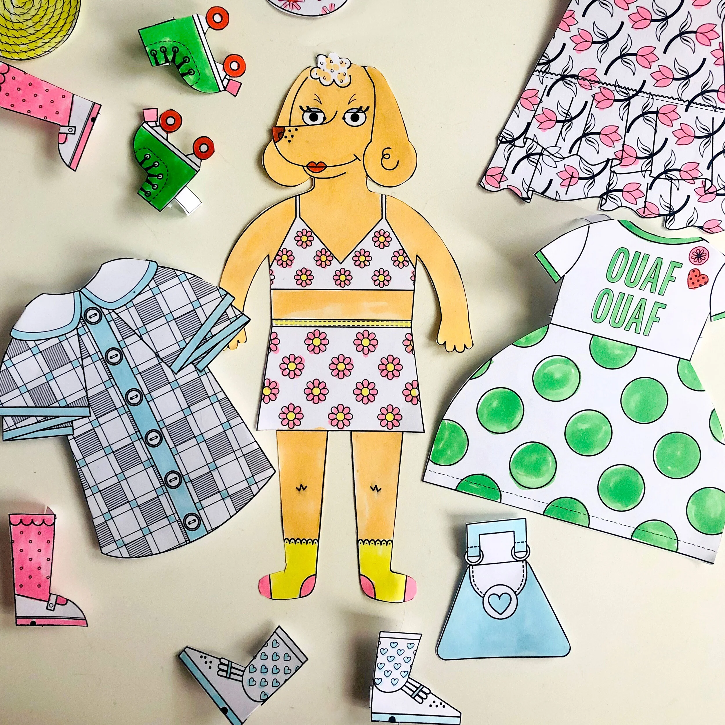 Puppy Penny Whistle Paper Doll Set