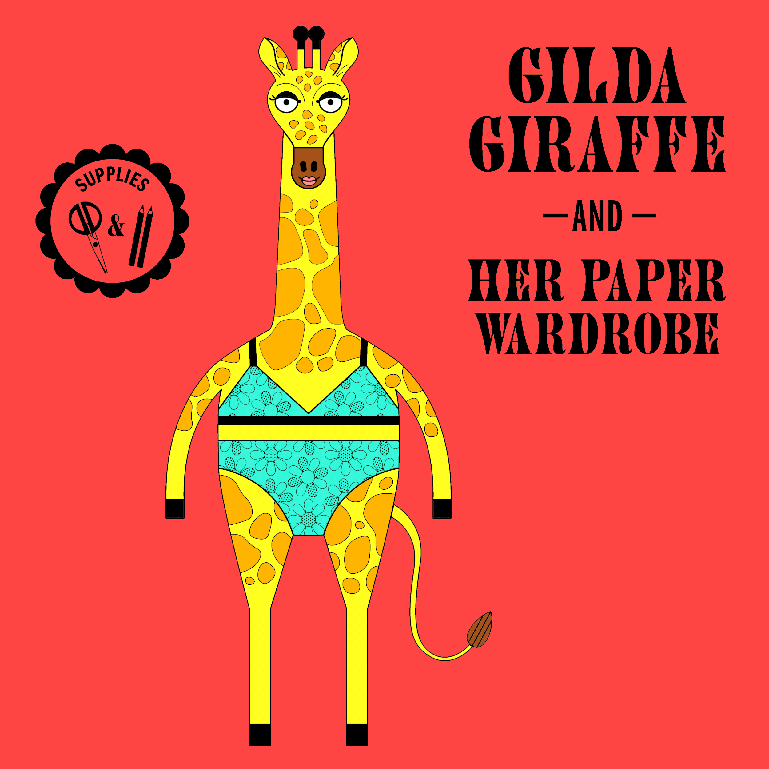 Gilda Giraffe Paper Doll Set