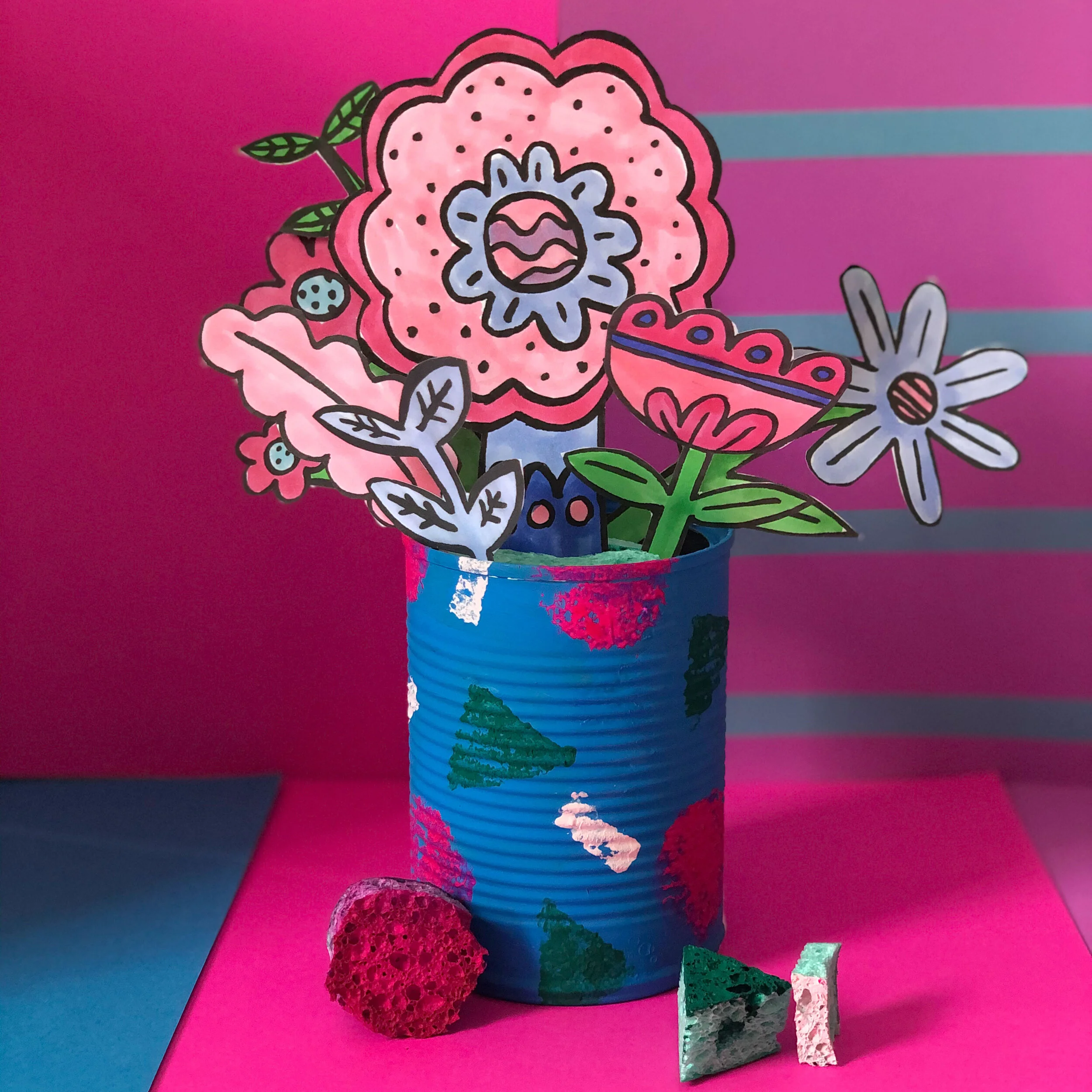 Flower Arranging with Recyclables