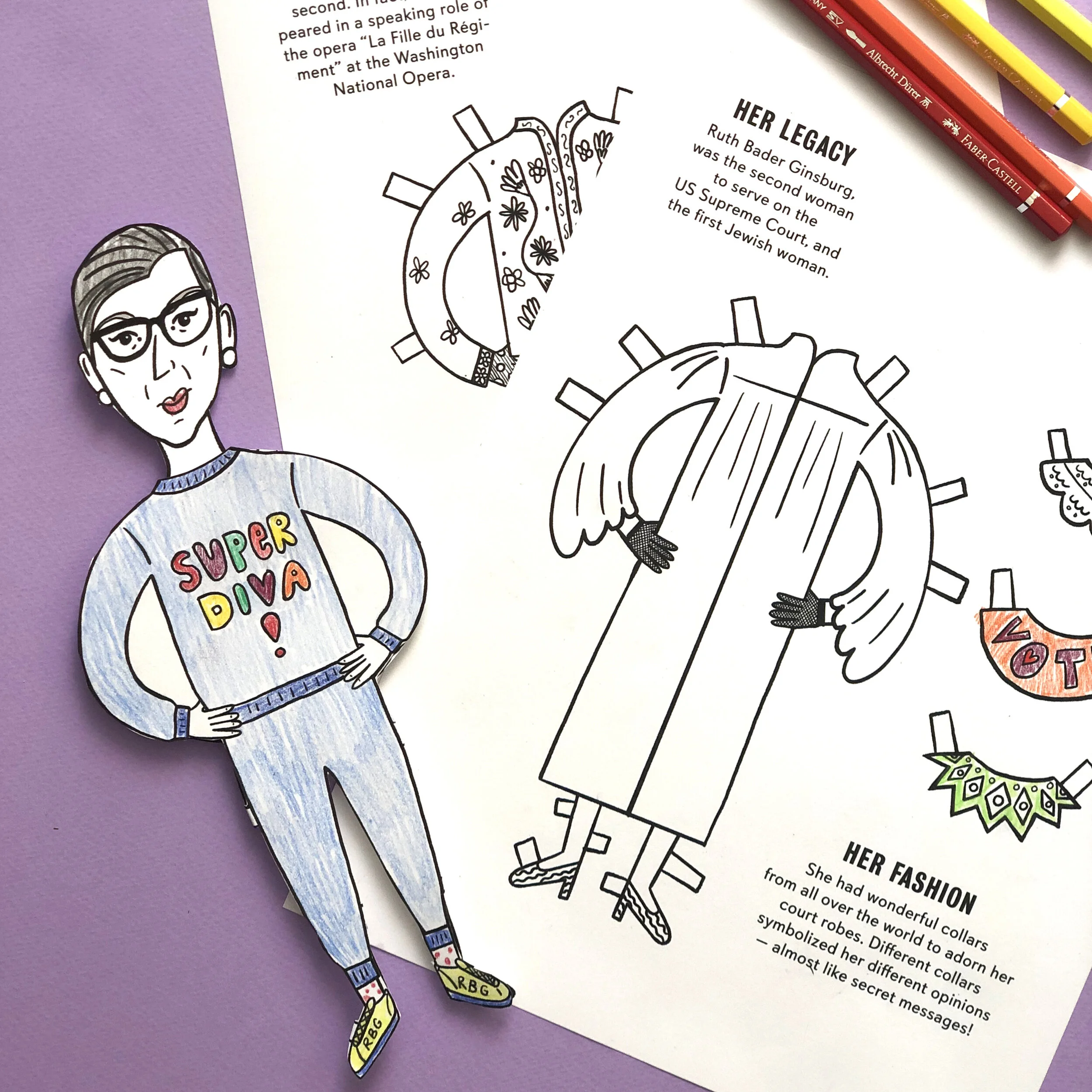 Ruth Bader Ginsburg Paper Dolls