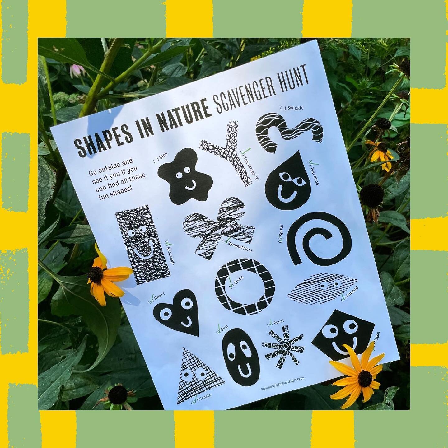Happy Earth Day! Go explore all the shapes nature has to offer with our Shapes in Nature scavenger hunt. 🌍 🍃 👀🍄