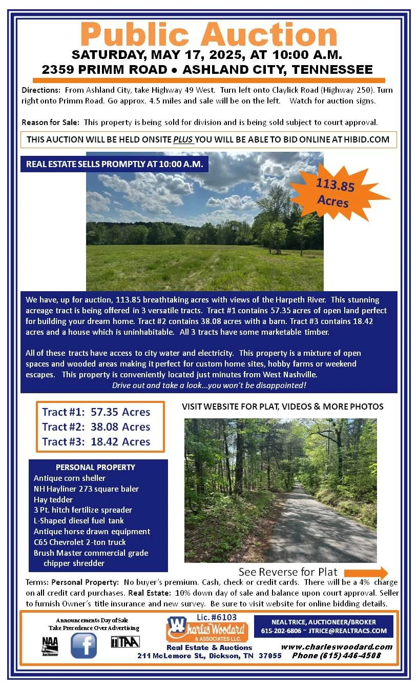 113.85 Acres Divided Into 3 Tracts