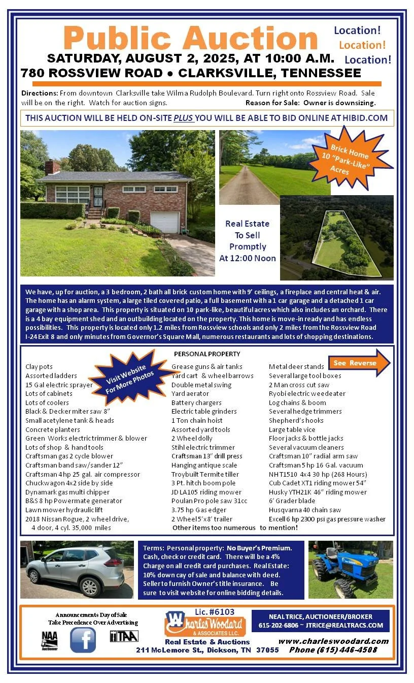 3 Bedroom, 2 Bath All Brick Home on 10 Park-like Acres