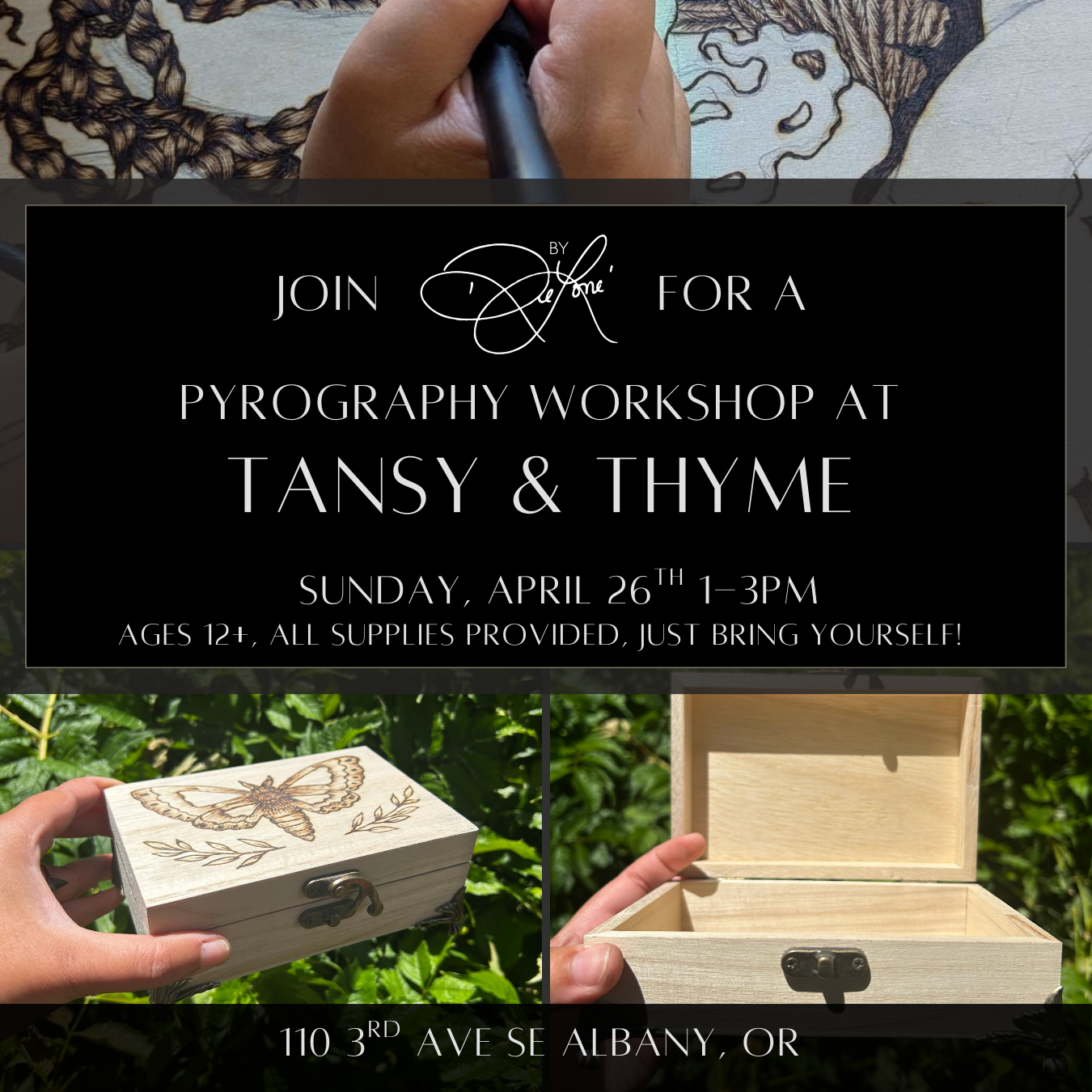 Intro To Pyrography Workshop: Keepsake Boxes 