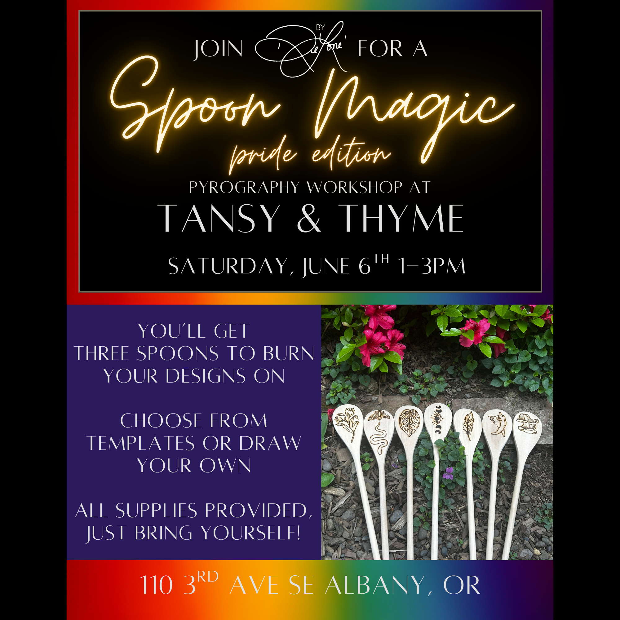 Spoon Magic Pyrography Workshop: Pride Edition!