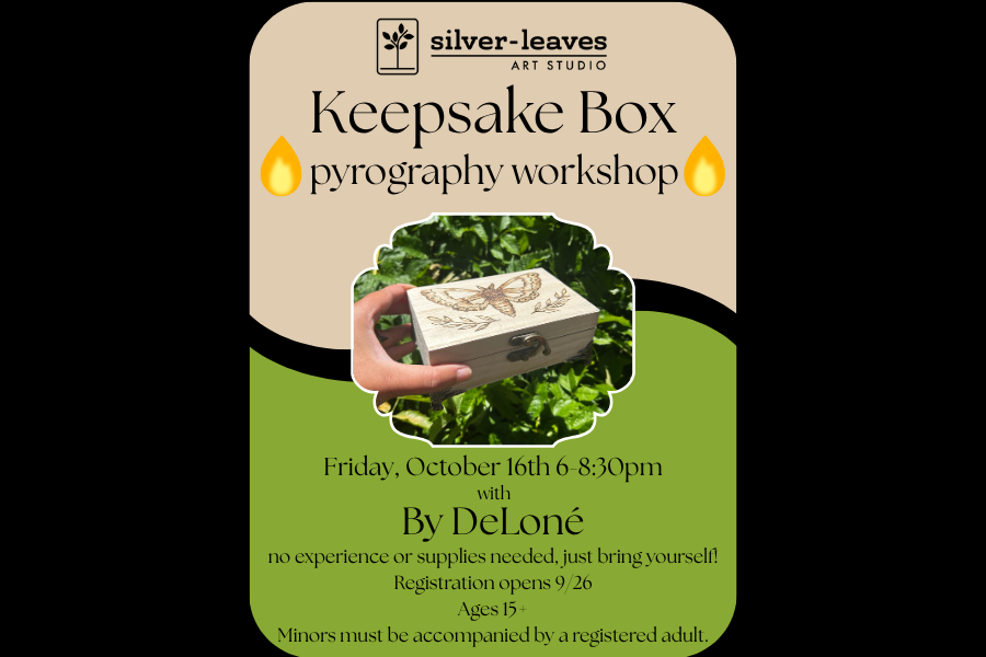Keepsake Box Pyrography Workshop at Silver Leaves Art St