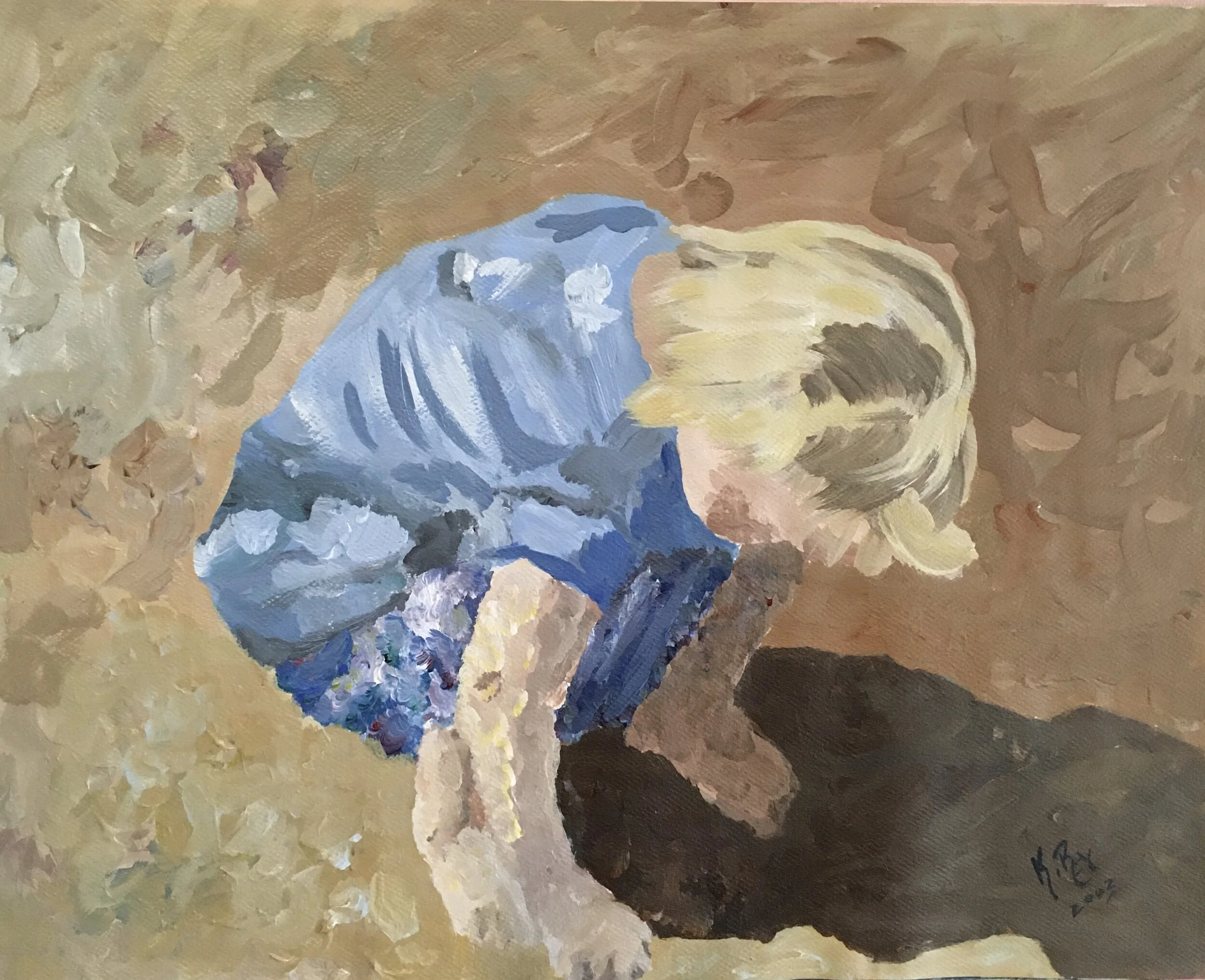 "Girl in the Sand"  11"x14"   $400.00