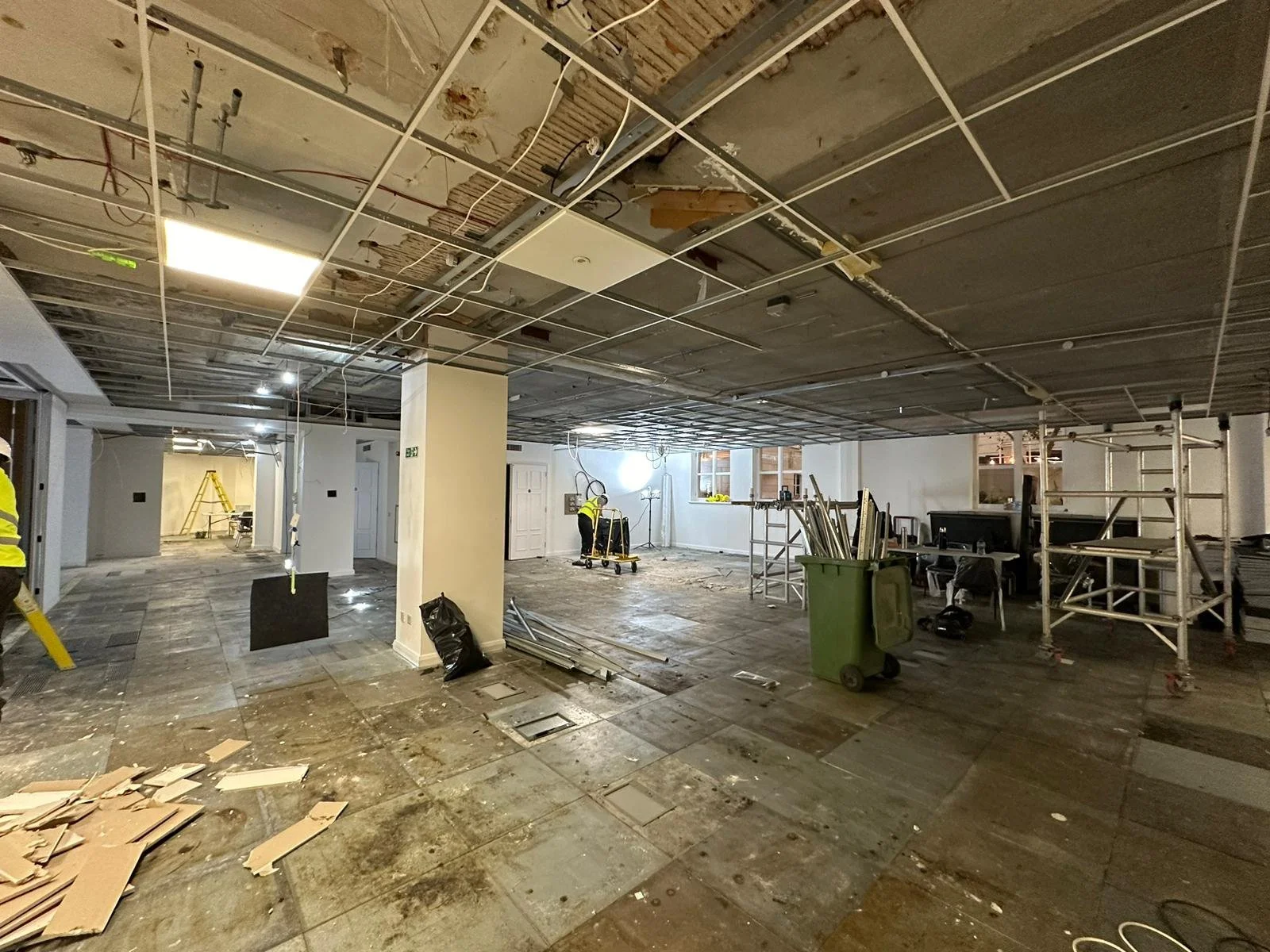 Wide view of the space at Global, Four Millbank after strip-out works.