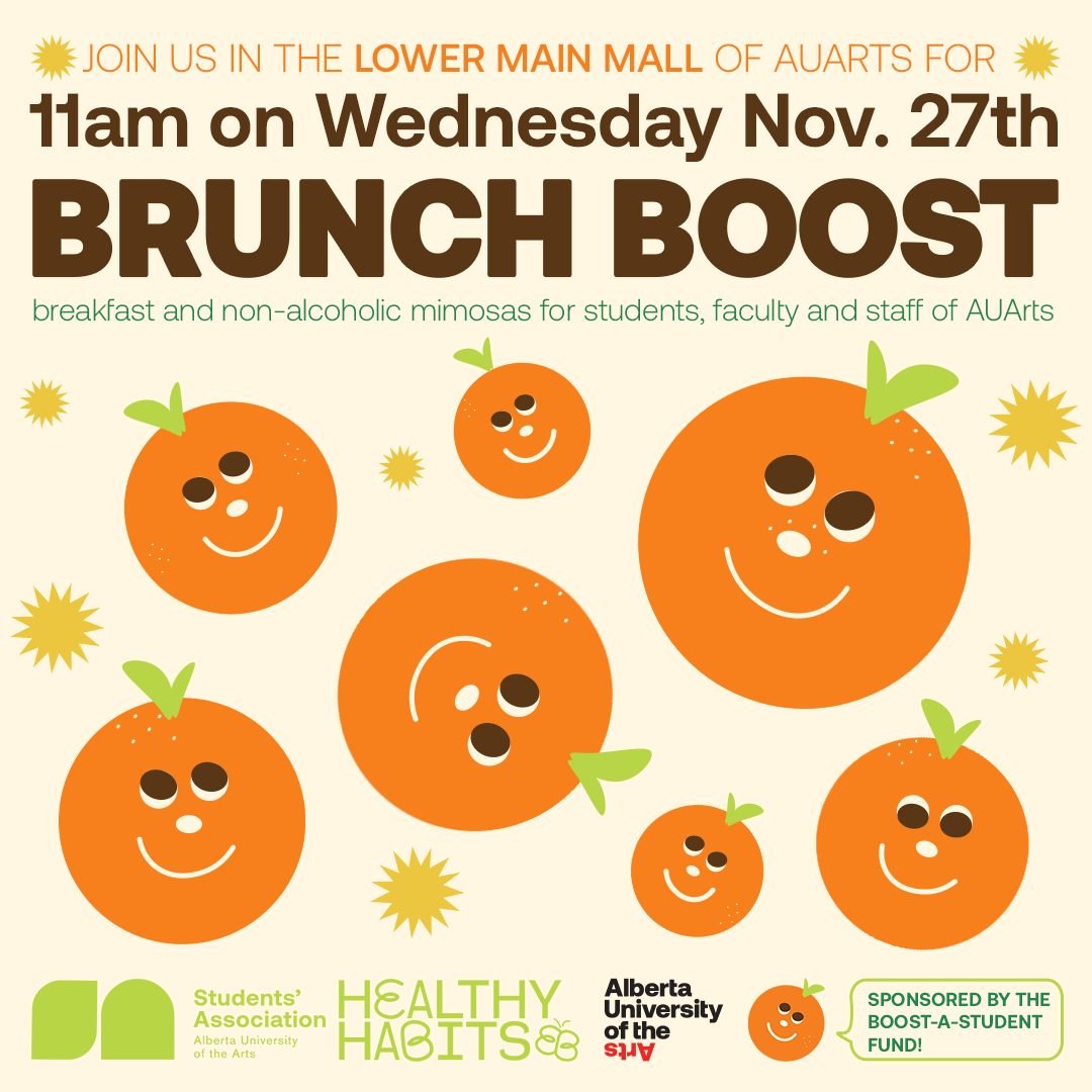 🍊 As finals and the end of the semester are approaching, it's super easy to lose track of yourself during periods of high stress. We've been there! Thats why we are hosting our Brunch Boost in the LOWER Main Mall on Wednesday, November 27th  from 11