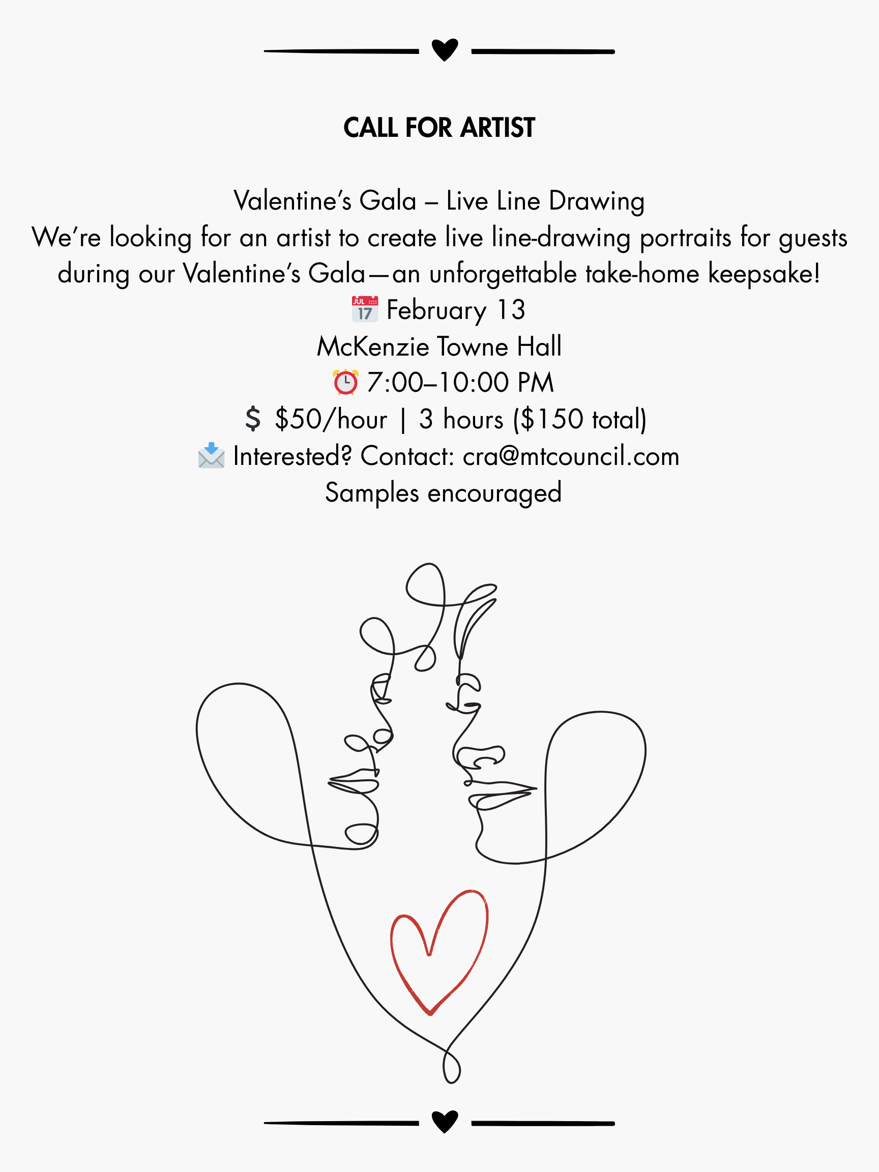 Artist for Valentine's Gala