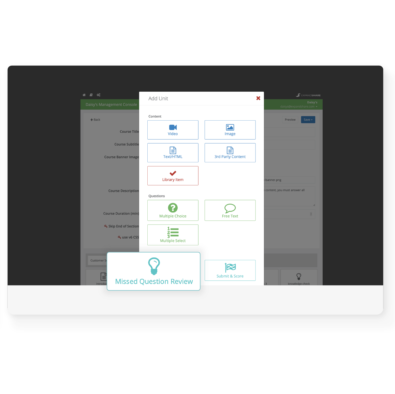 Course Builder ExpandShare Training App