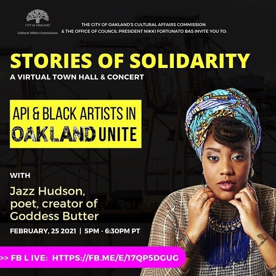 Co-presented by the City of Oakland&rsquo;s Cultural Affairs Commission and the Offices of Council President Nikki Fortunato Bas, &quot;Stories of Solidarity&quot;&nbsp;&nbsp;is a virtual town hall conversation and concert led by Oakland&rsquo;s Asia
