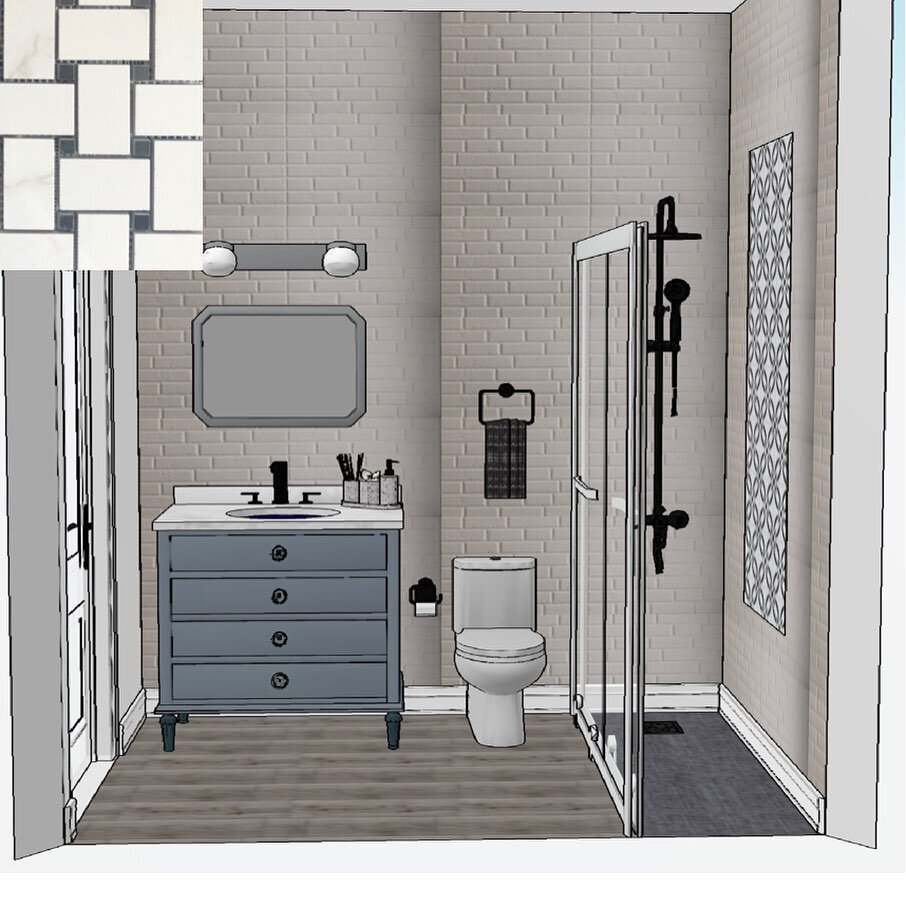Concept to creation.  Love when this comes to completion for my clients. 
.
.
#thetileshop 
#benjaminmoore 
#bathroomremodel 
#edesignrevolution 
#edesigntribe