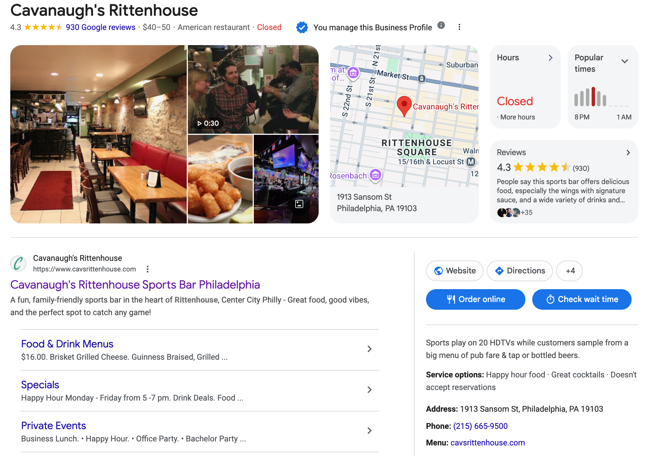 Cavanaugh's Rittenhouse World Cup Bar