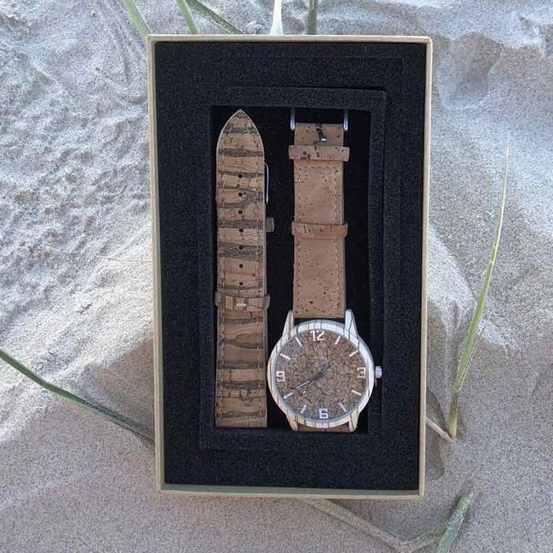 NEW~Cork Watch Set