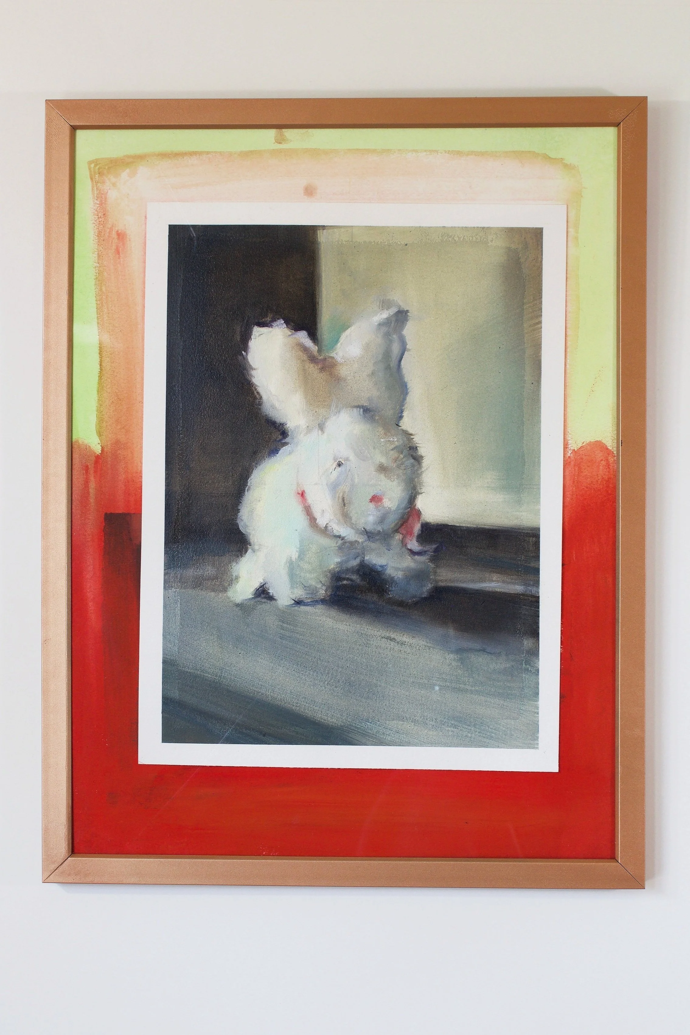 "E. Market Bunny"
oil paint/watercolor/spraypaint
13"x17"
2024