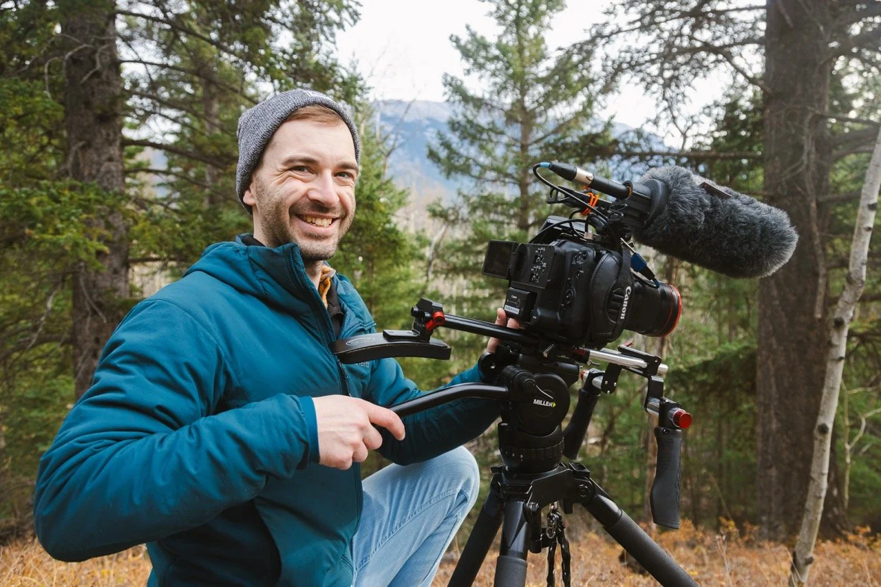 Myles filming in Canmore with his C70 kit