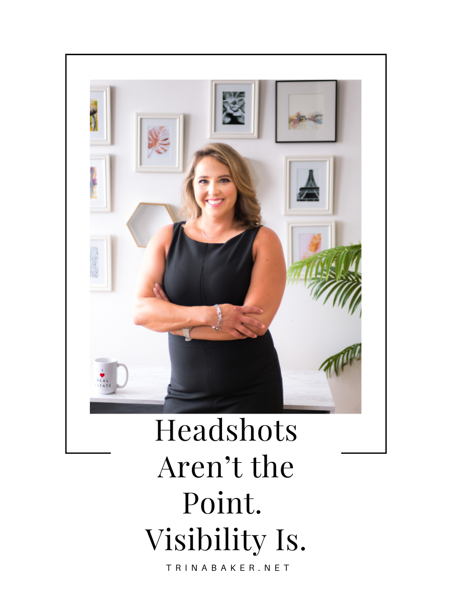 Realtor posing for branding photos in Lawrence, Kansas