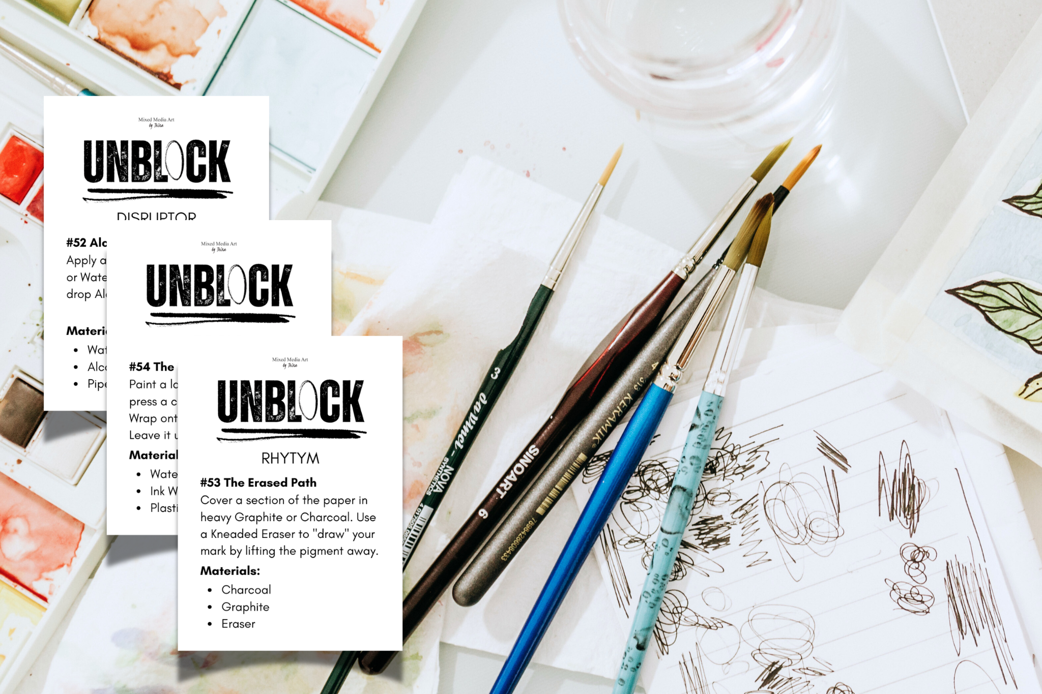 UNBLOCK | 54 Mark-Making Prompts for Mixed Media Artists