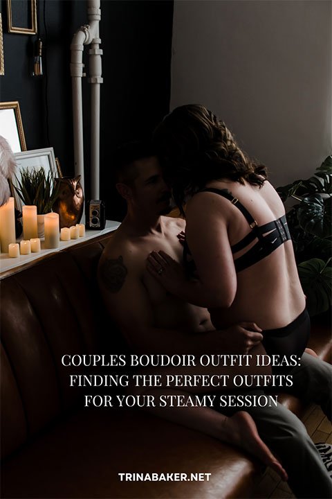 Passionate couple in a tender embrace during a classy boudoir photography session, capturing the essence of love and intimacy