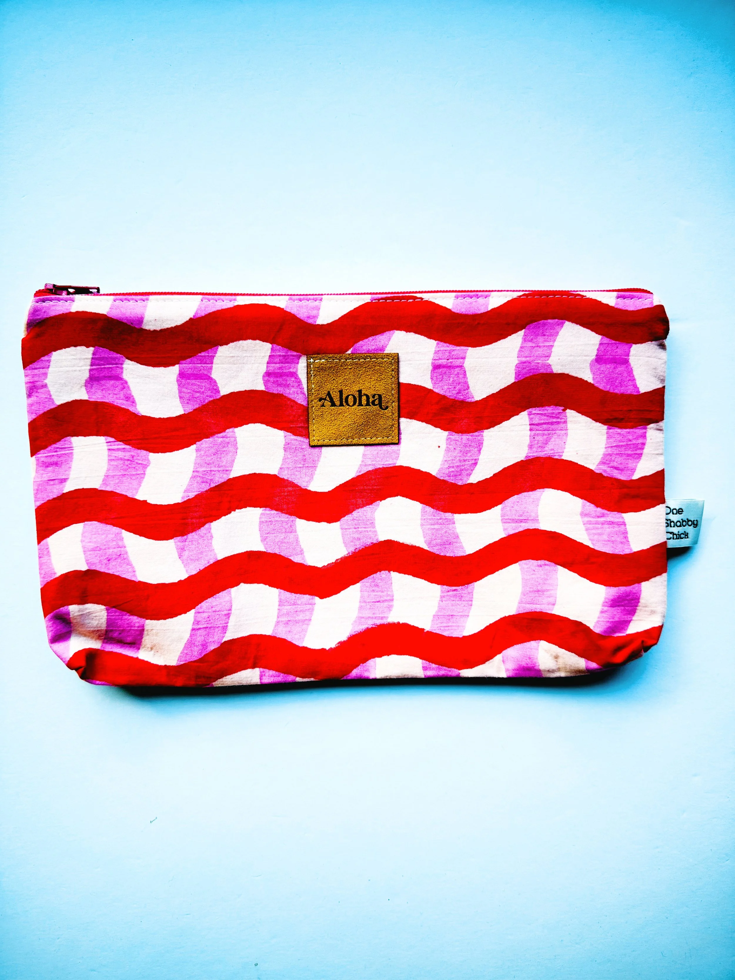 Travel Pouch - pink stripe