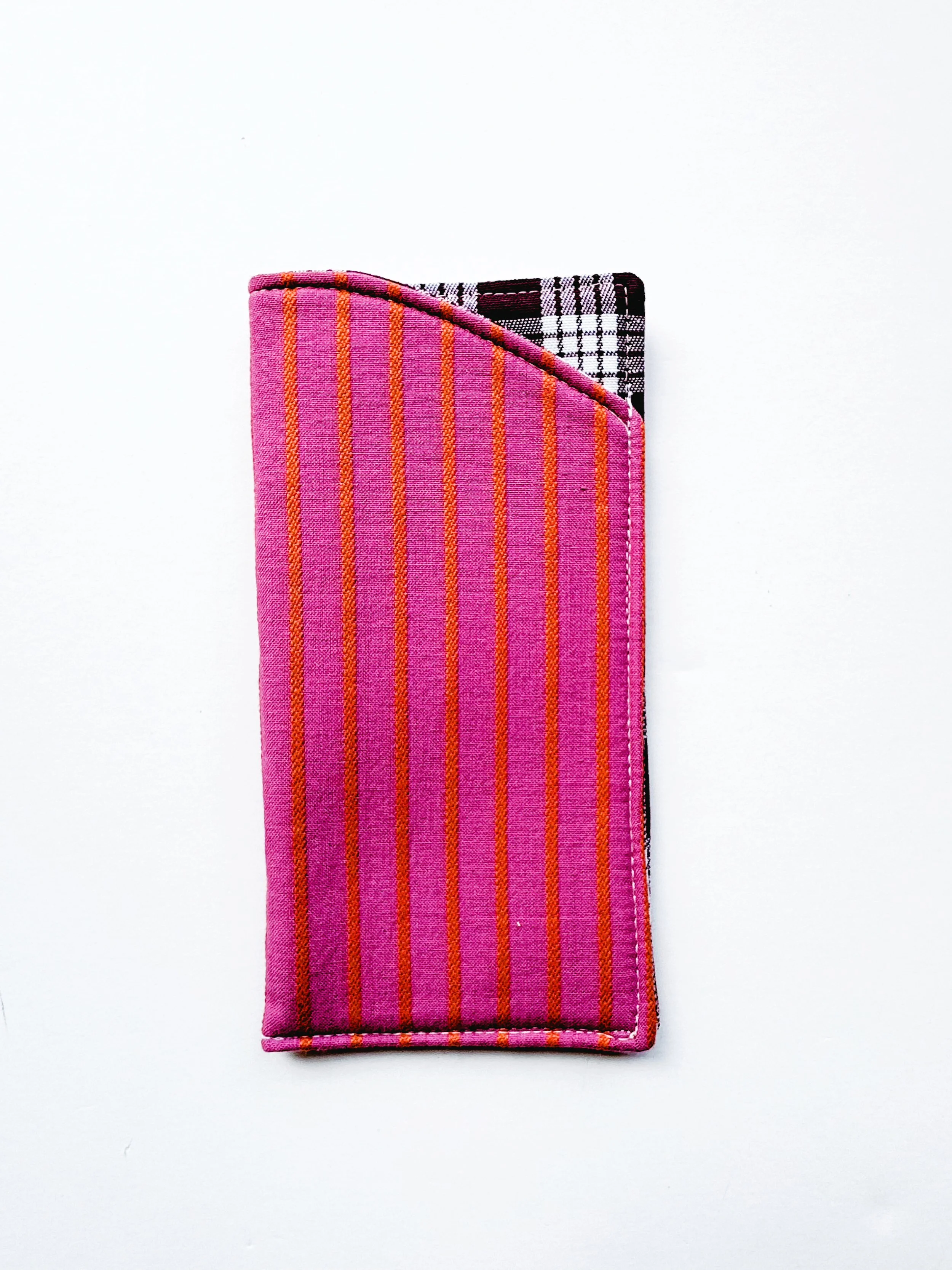 Eyeglass Case - pink stripes