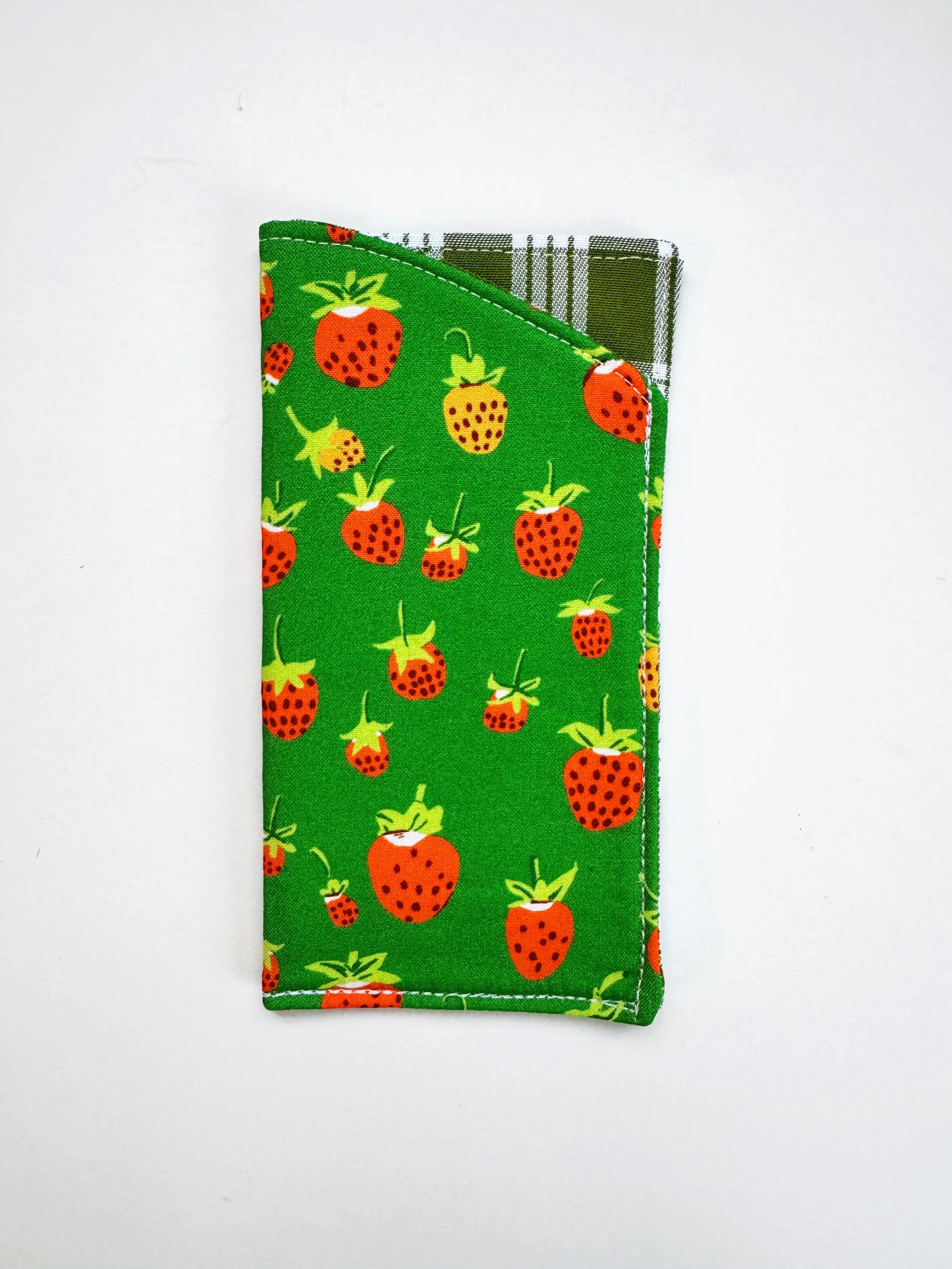 Eyeglass Case - green strawberries