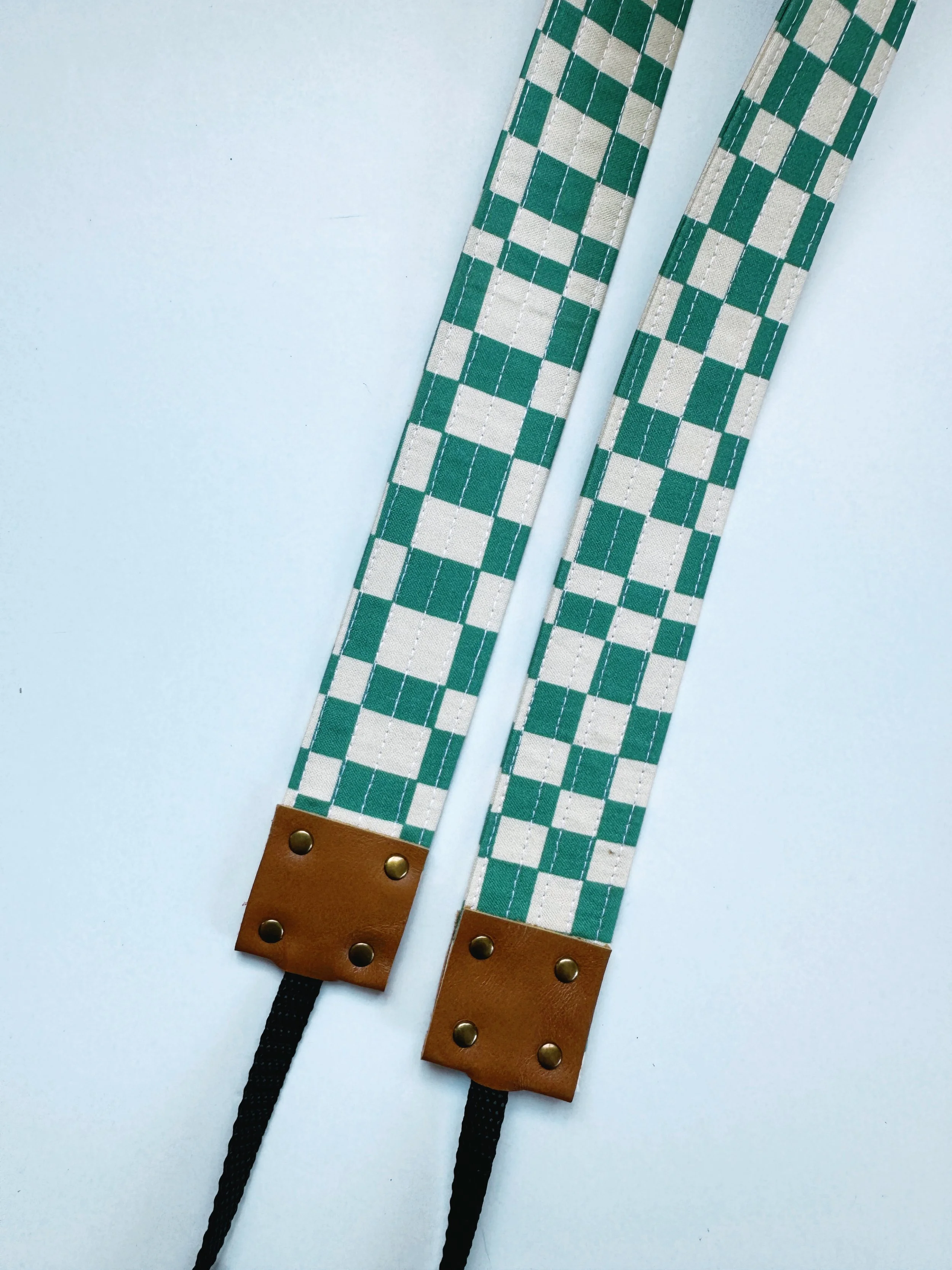 Camera Strap - teal check