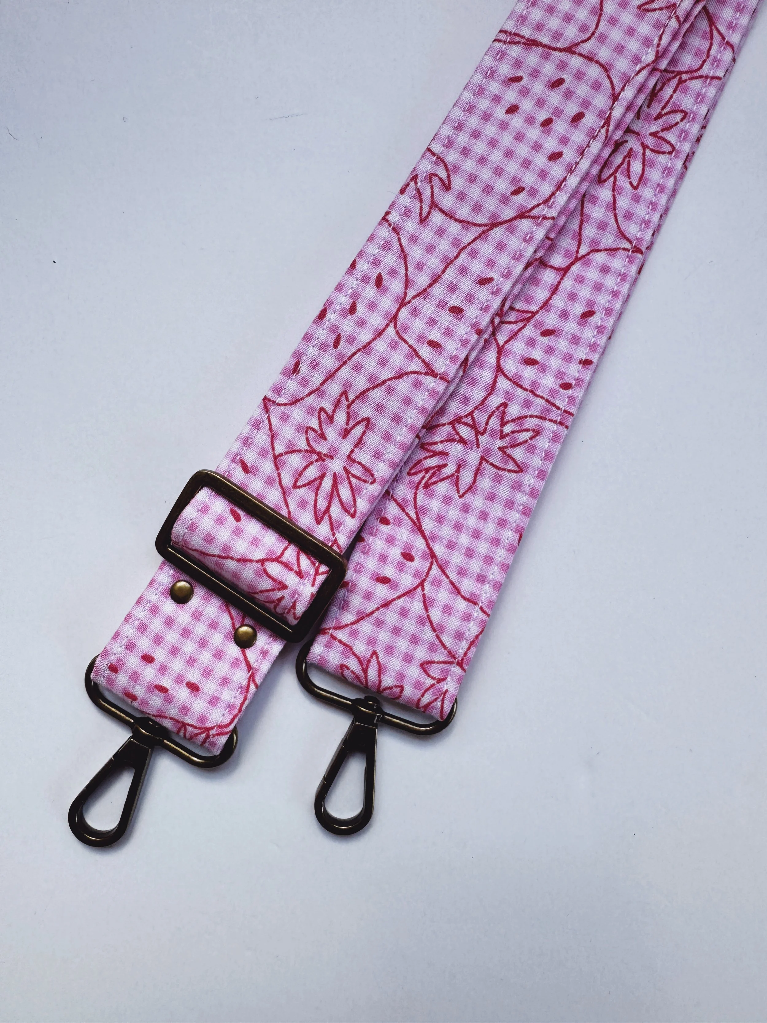 Adjustable purse Strap - pink strawberry