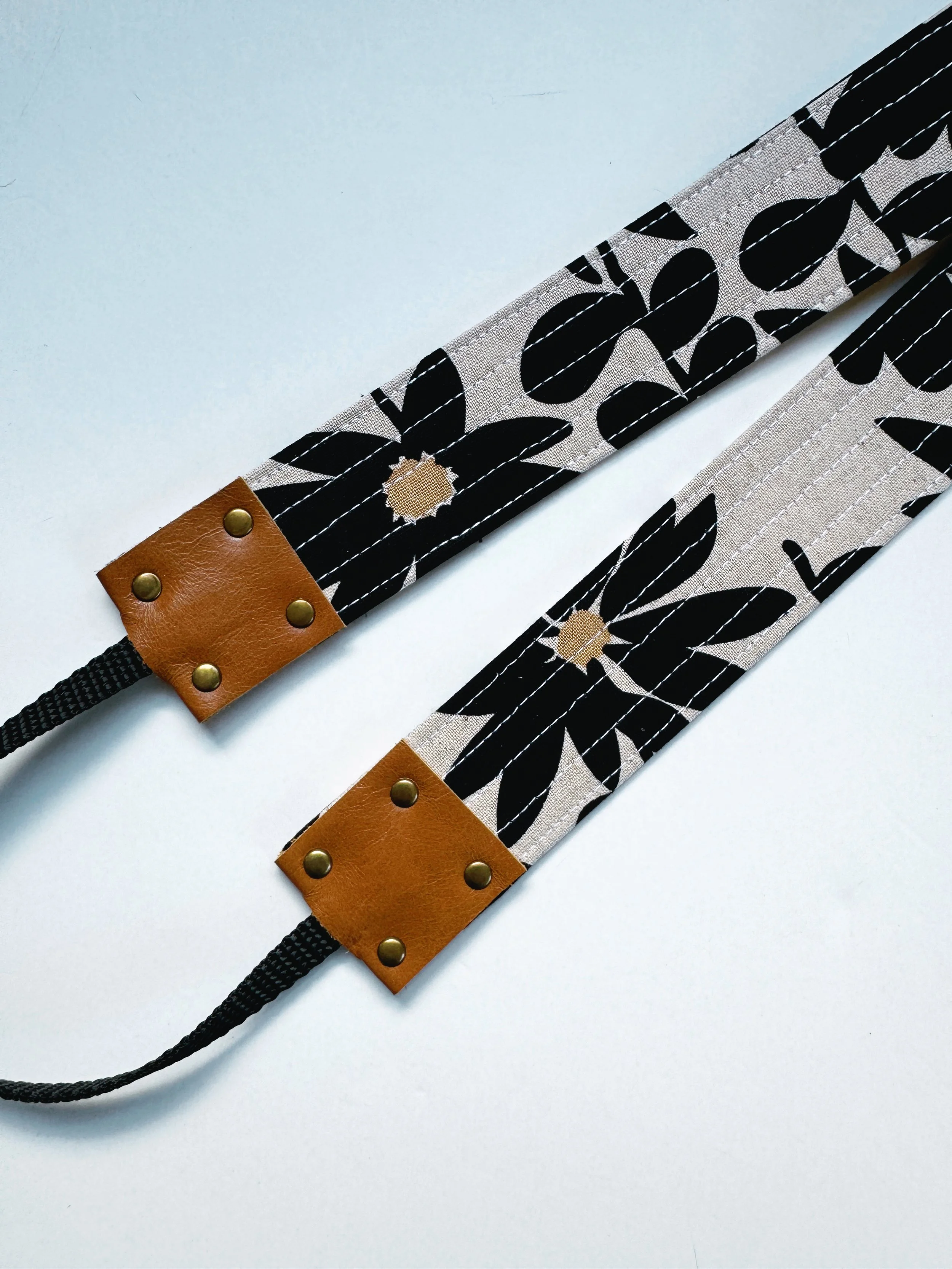 Camera Strap - black floral